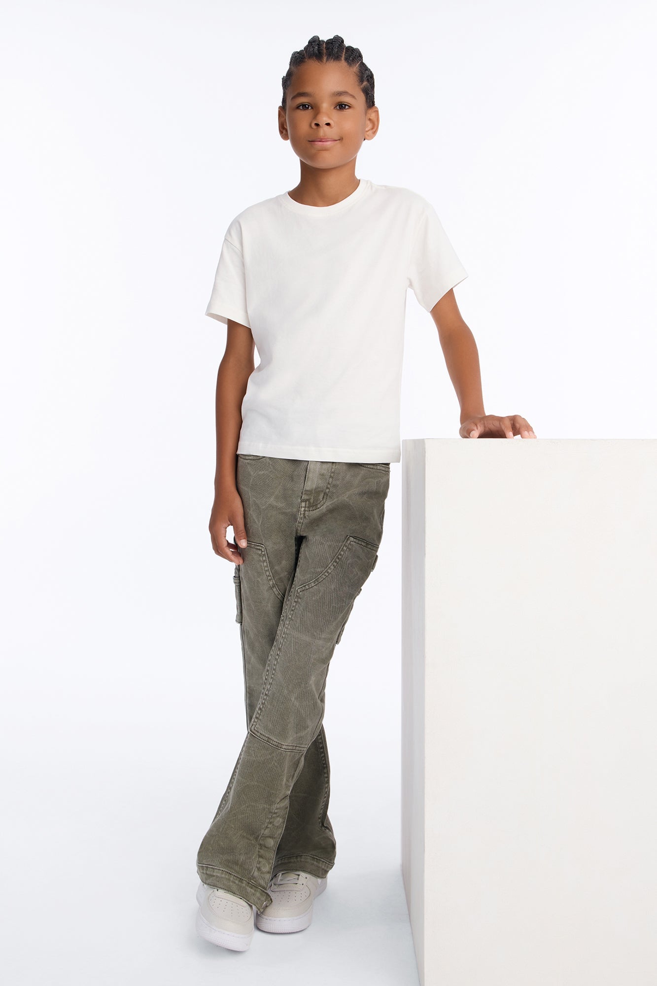 Mini Indestructible Slim Flare Carpenter Pants - Olive image 4