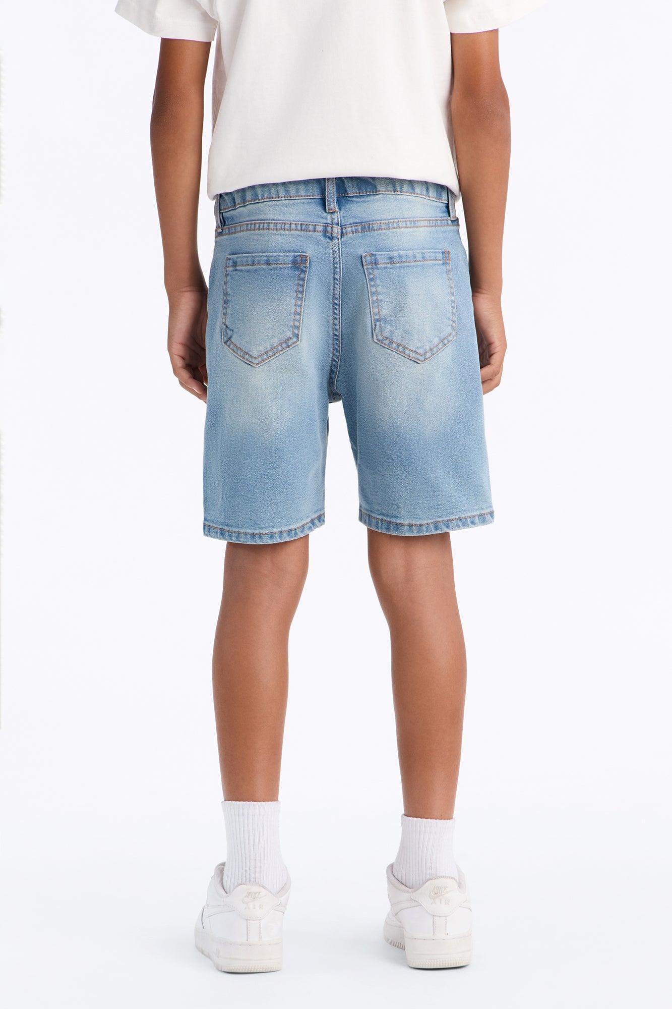 Mini Cornell Slim Denim Shorts - Light Wash image 3
