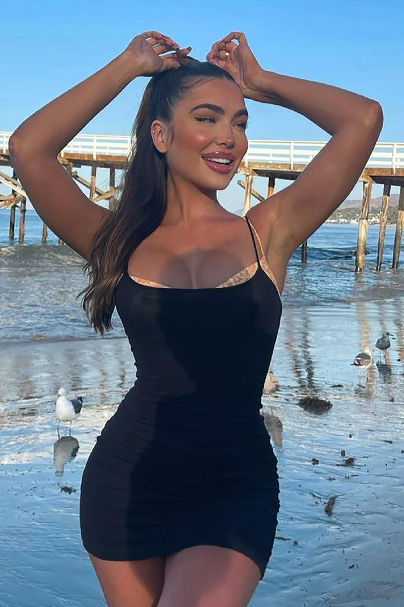 Katie Cami Slip Dress - Black image 5