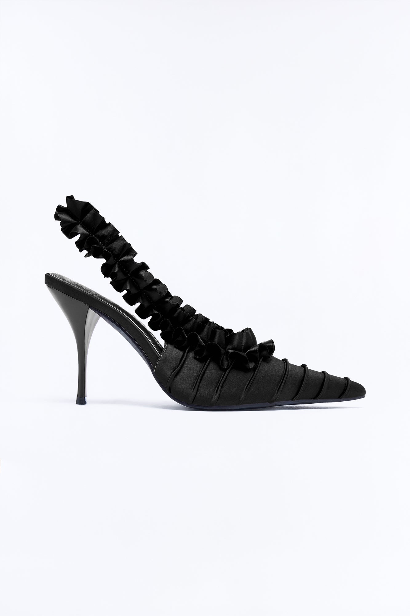 Legendary Satin Slingback Pumps - Black image 3