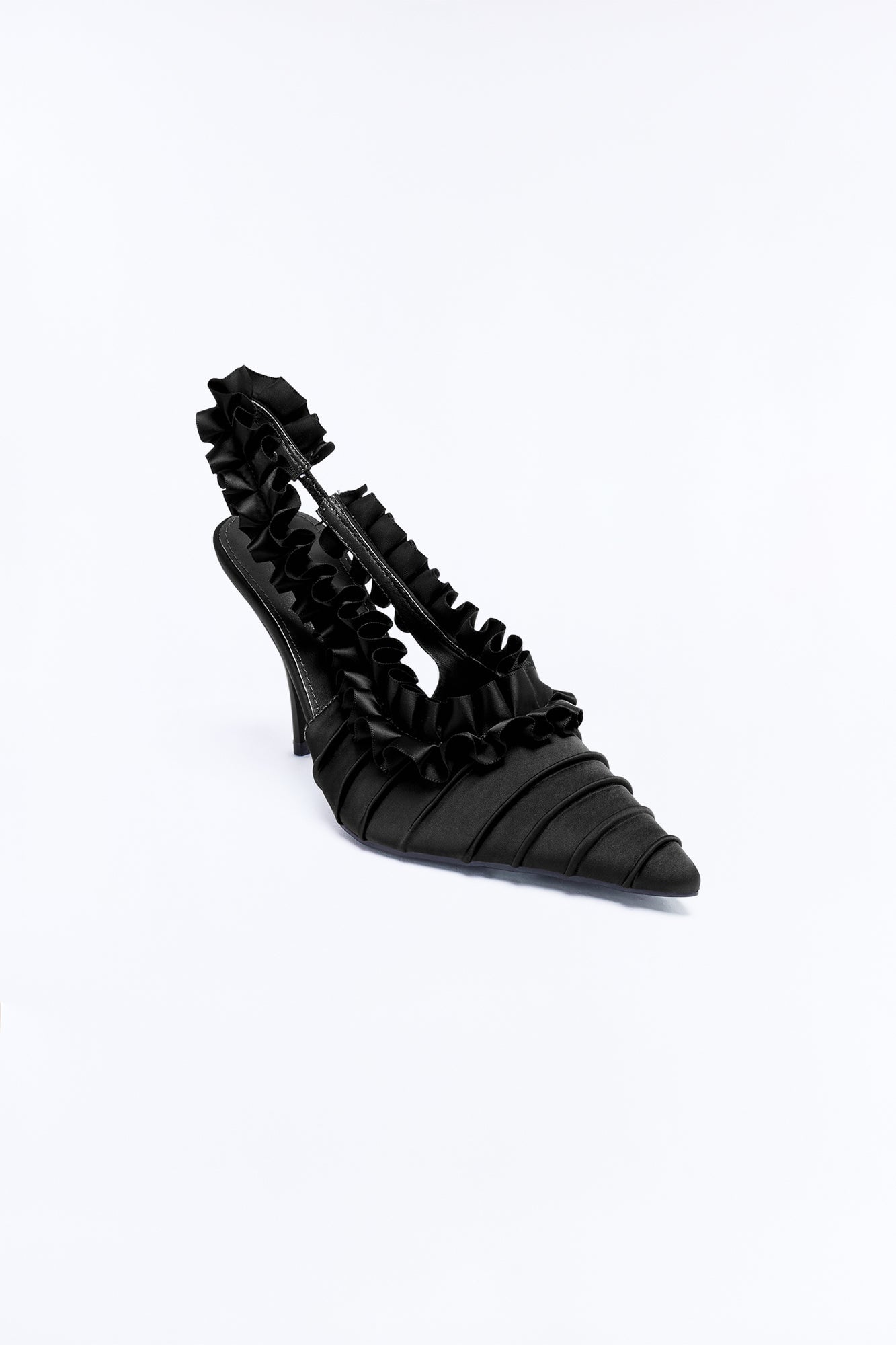 Legendary Satin Slingback Pumps - Black image 4