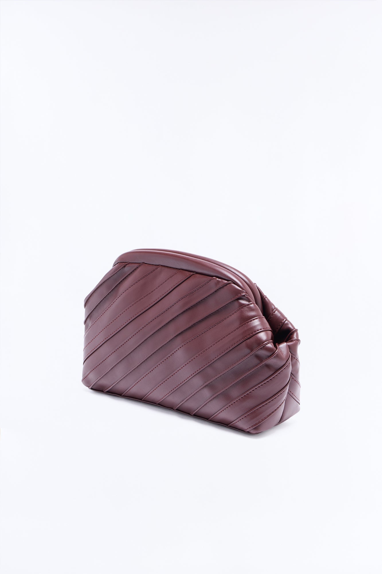 Stay In Your Lane Faux Leather Clutch Handbag - Brown image 4