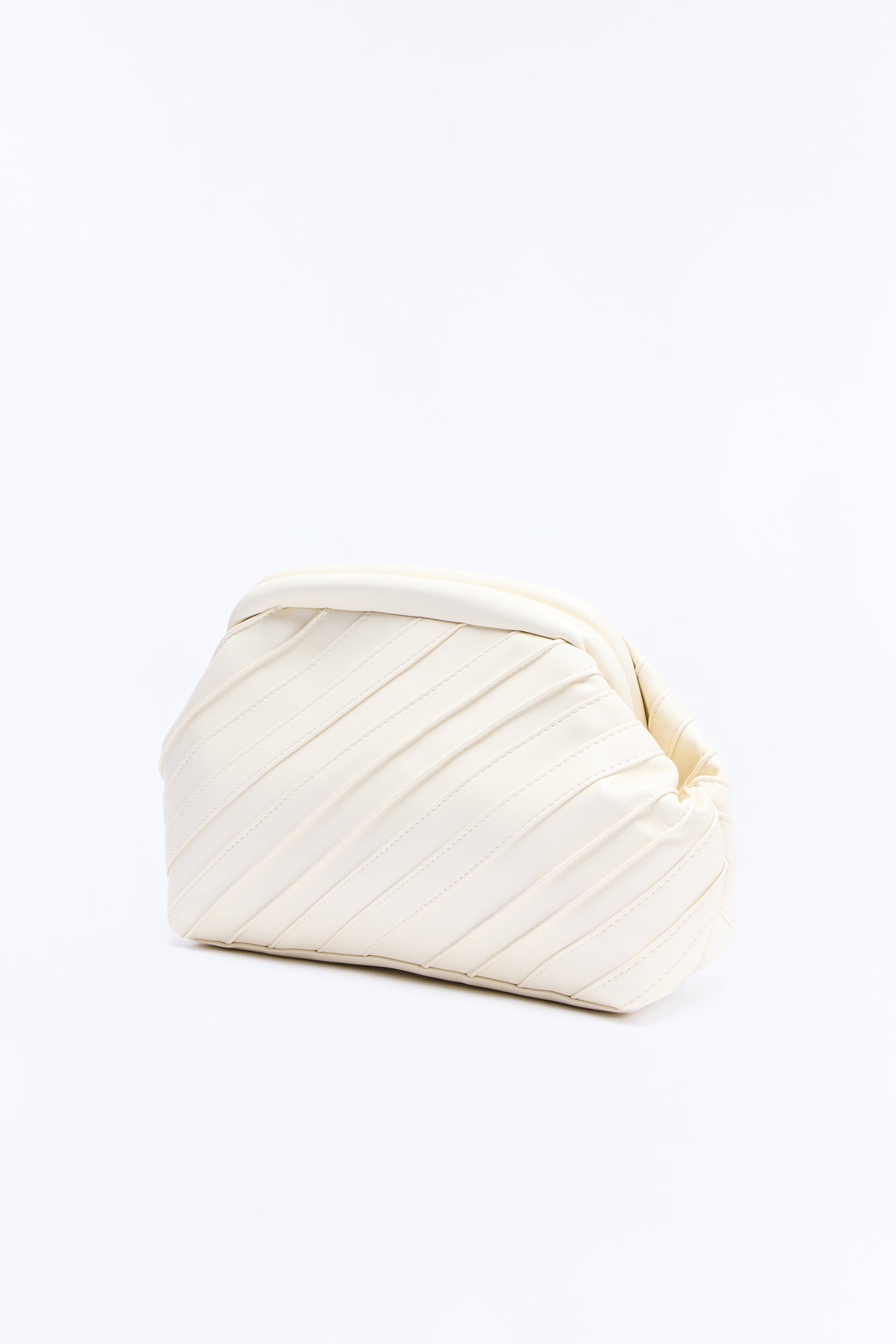 Stay In Your Lane Faux Leather Clutch Handbag - Ivory image 4