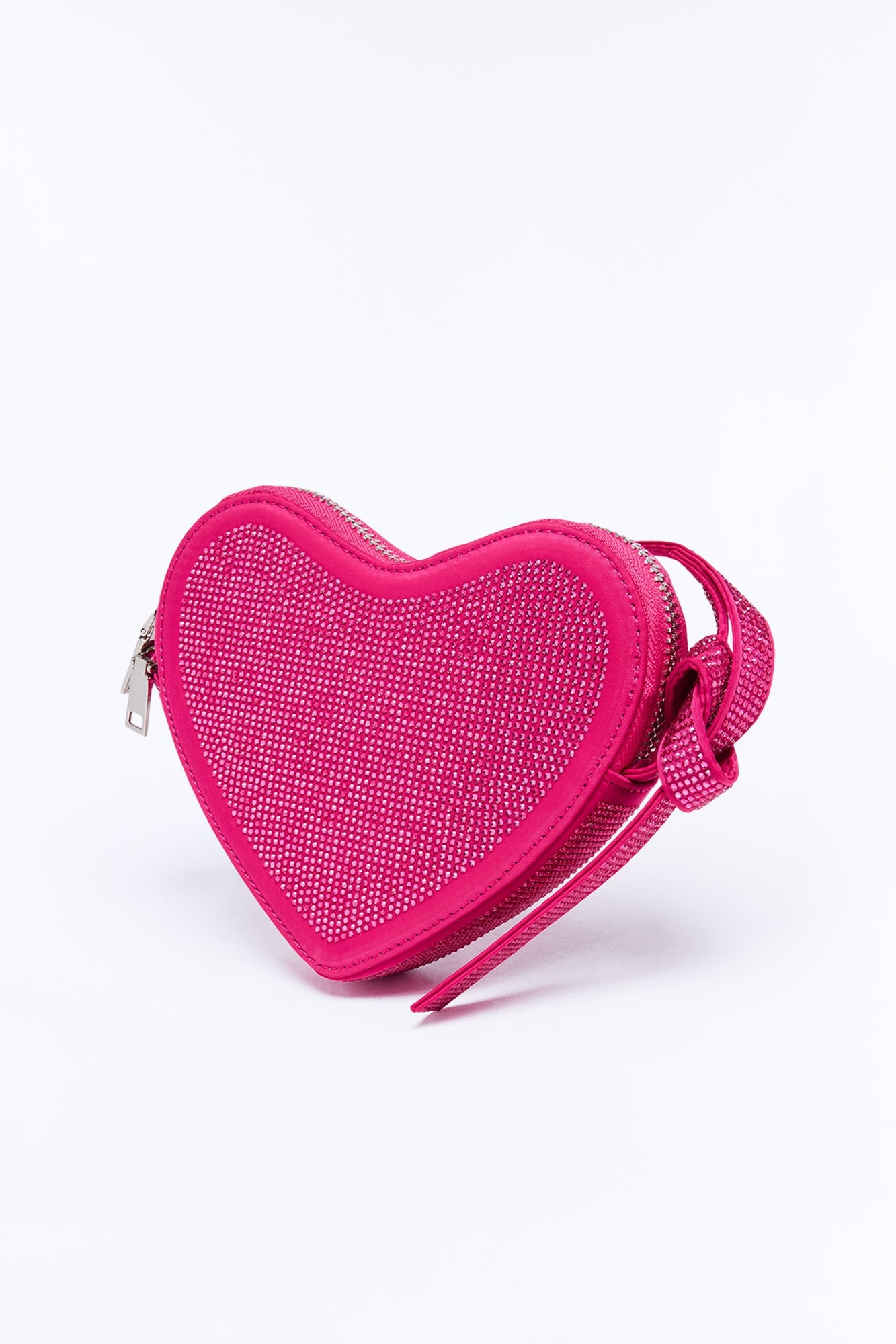 Shine On Sweetheart Rhinestone Shoulder Handbag - Fuchsia image 3
