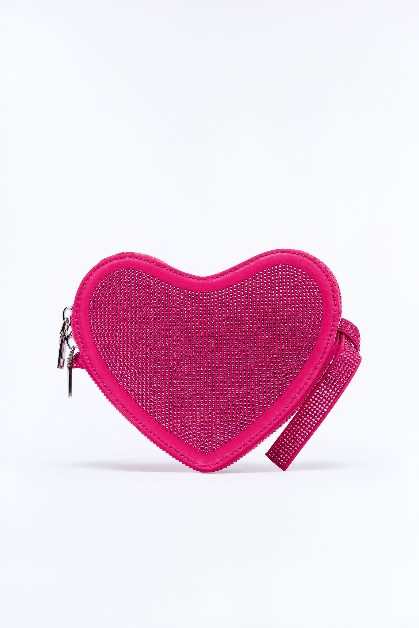 Shine On Sweetheart Rhinestone Shoulder Handbag - Fuchsia image 4