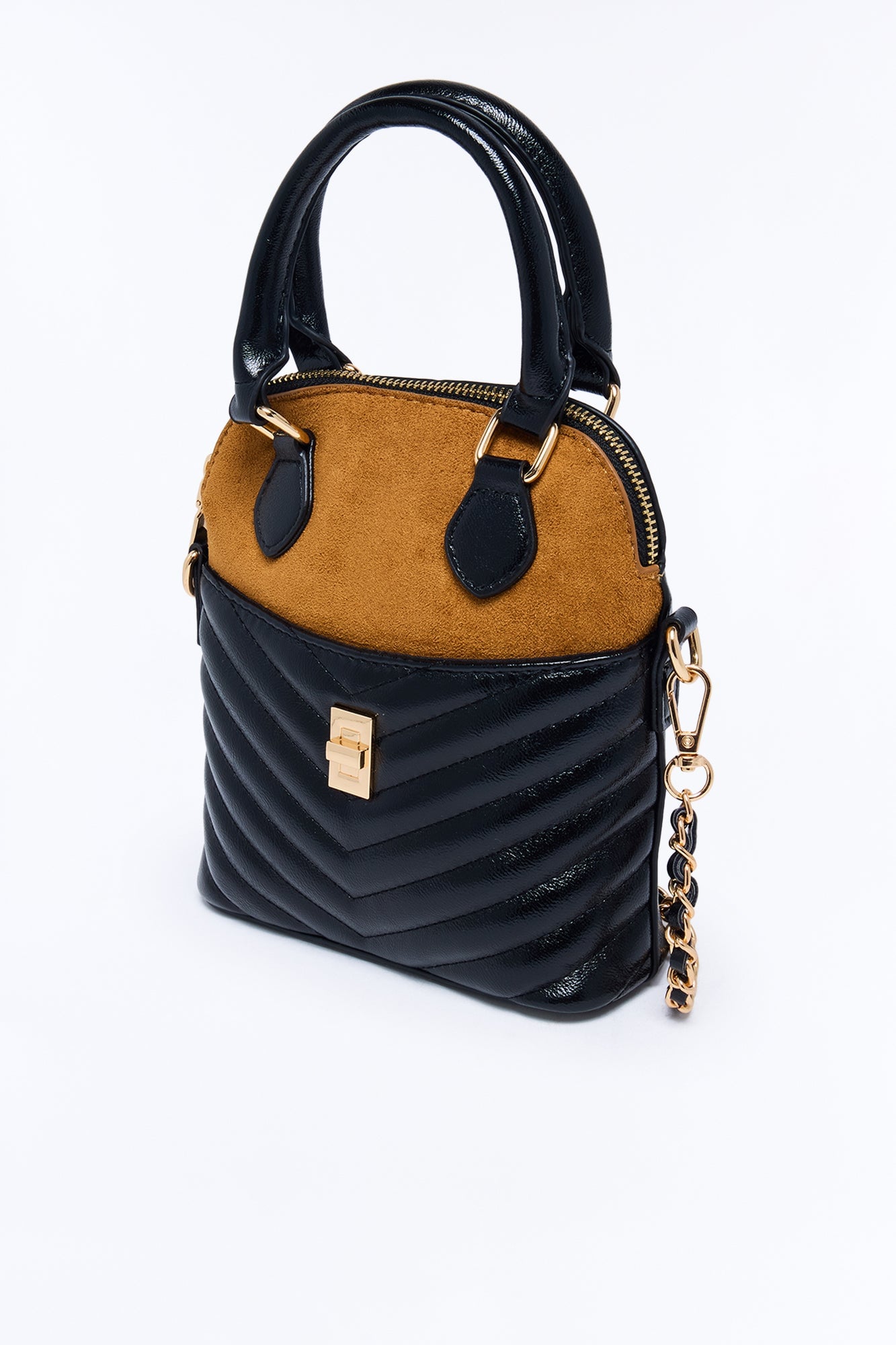 Show Me Love Faux Leather Handbag - Black/combo image 3