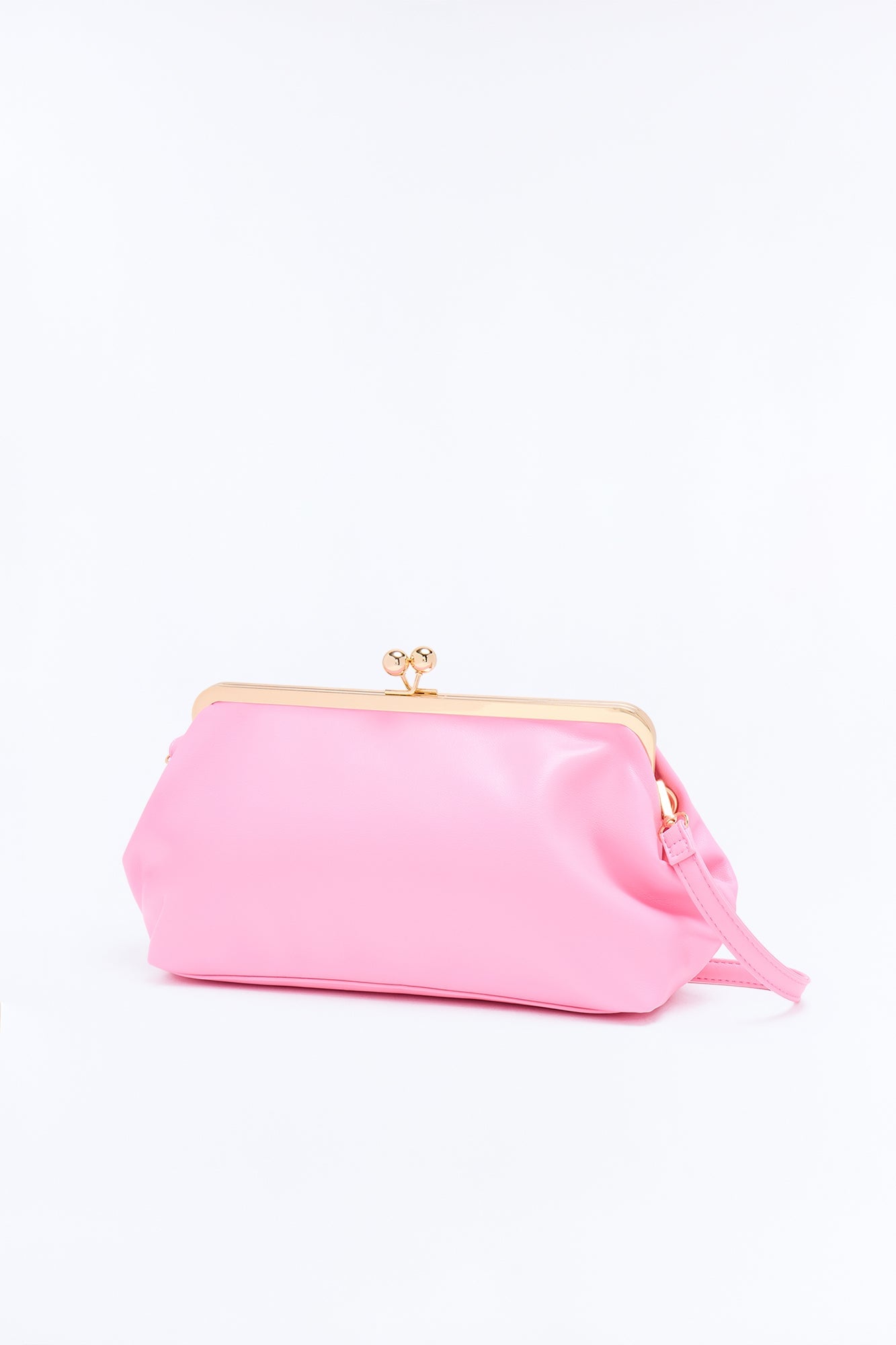 Kiss Me Slowly Faux Leather Clutch Handbag - Pink image 3