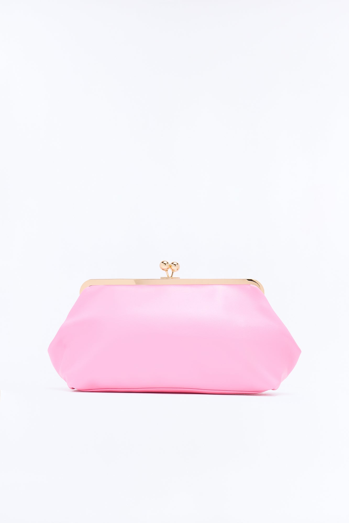 Kiss Me Slowly Faux Leather Clutch Handbag - Pink image 4
