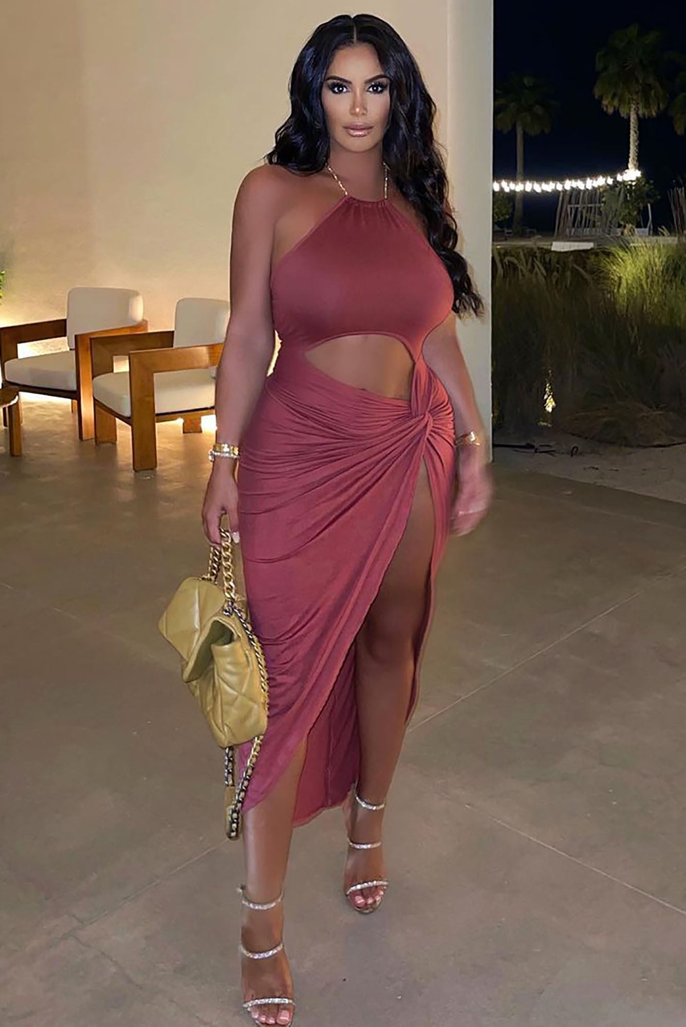 Laguna Beach Halter Maxi Dress - Marsala image 2