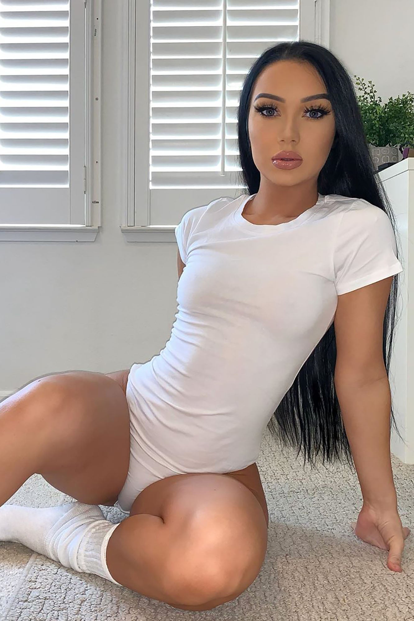 Leanne Crew Neck Bodysuit - White image 11
