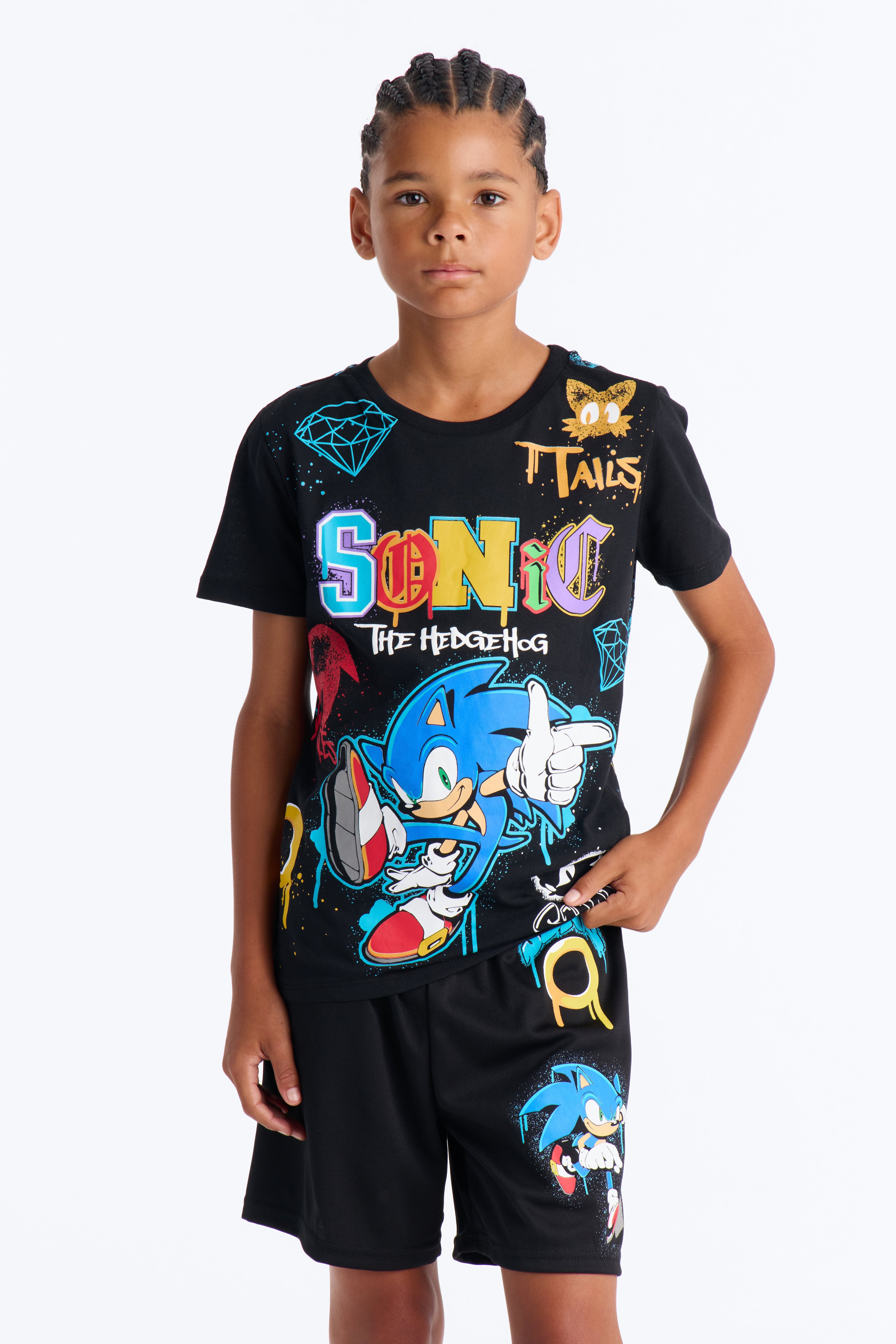 Mini Sonic vs Shadow Short Set - Black image 1