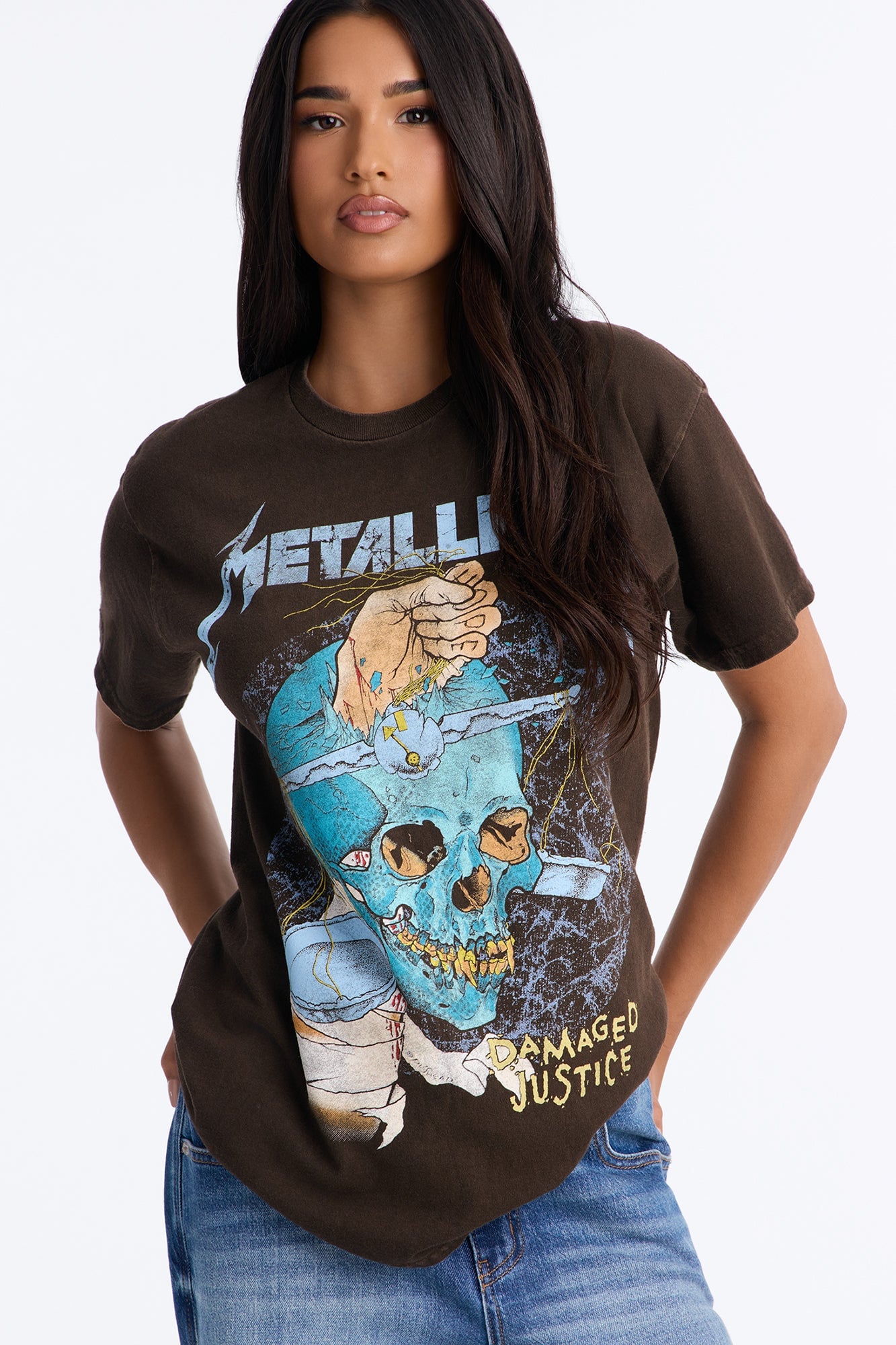 Metallica Mayhem Washed Tee - Brown image 4