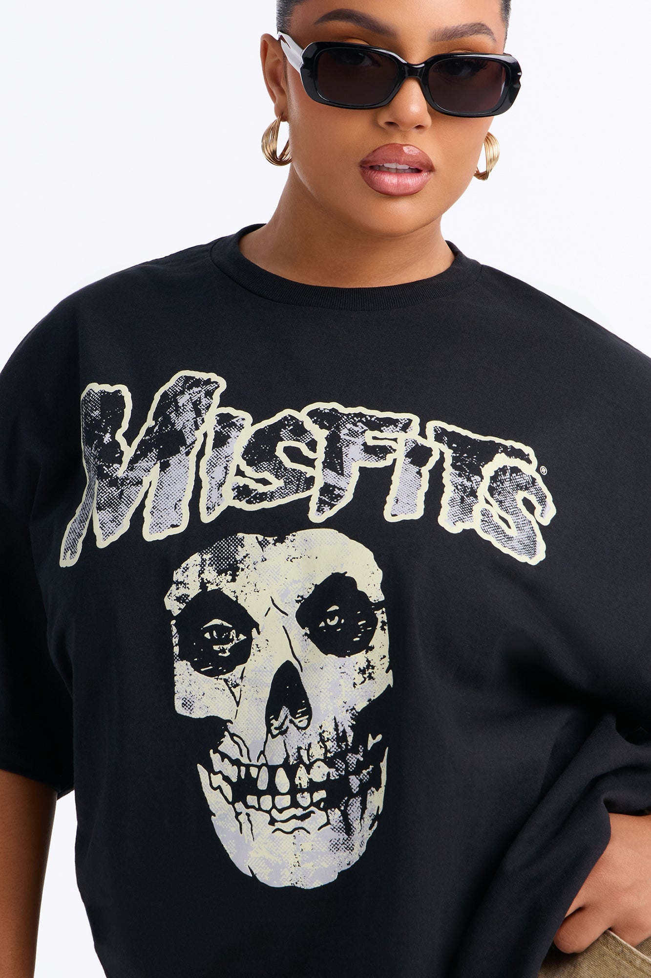 Misfits Iconic Logo Oversized Tee - Black image 3