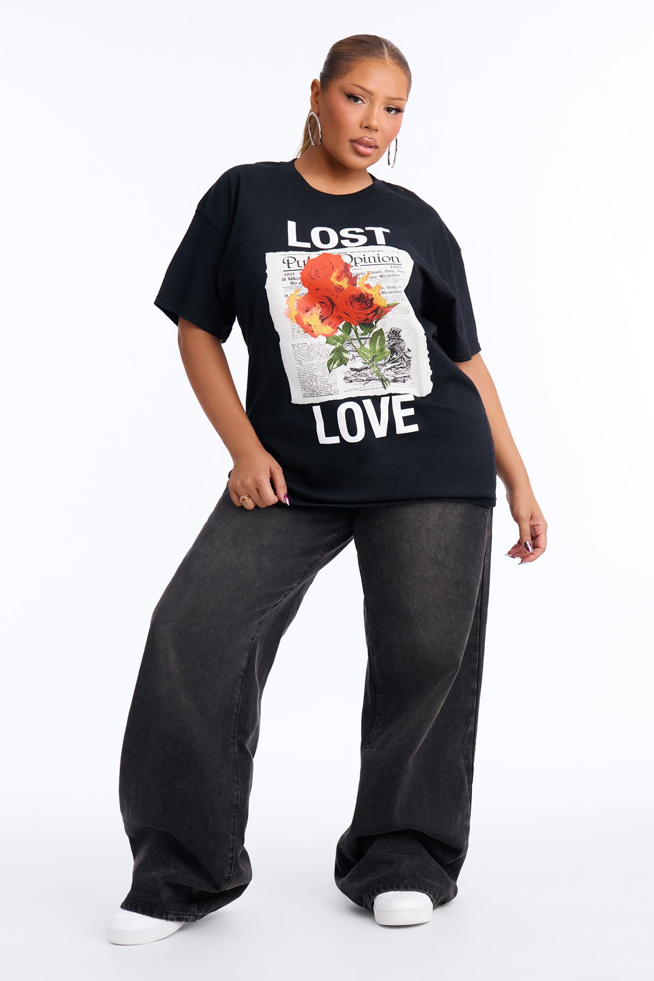 Lost In Love Graphic Tee - Black image 2