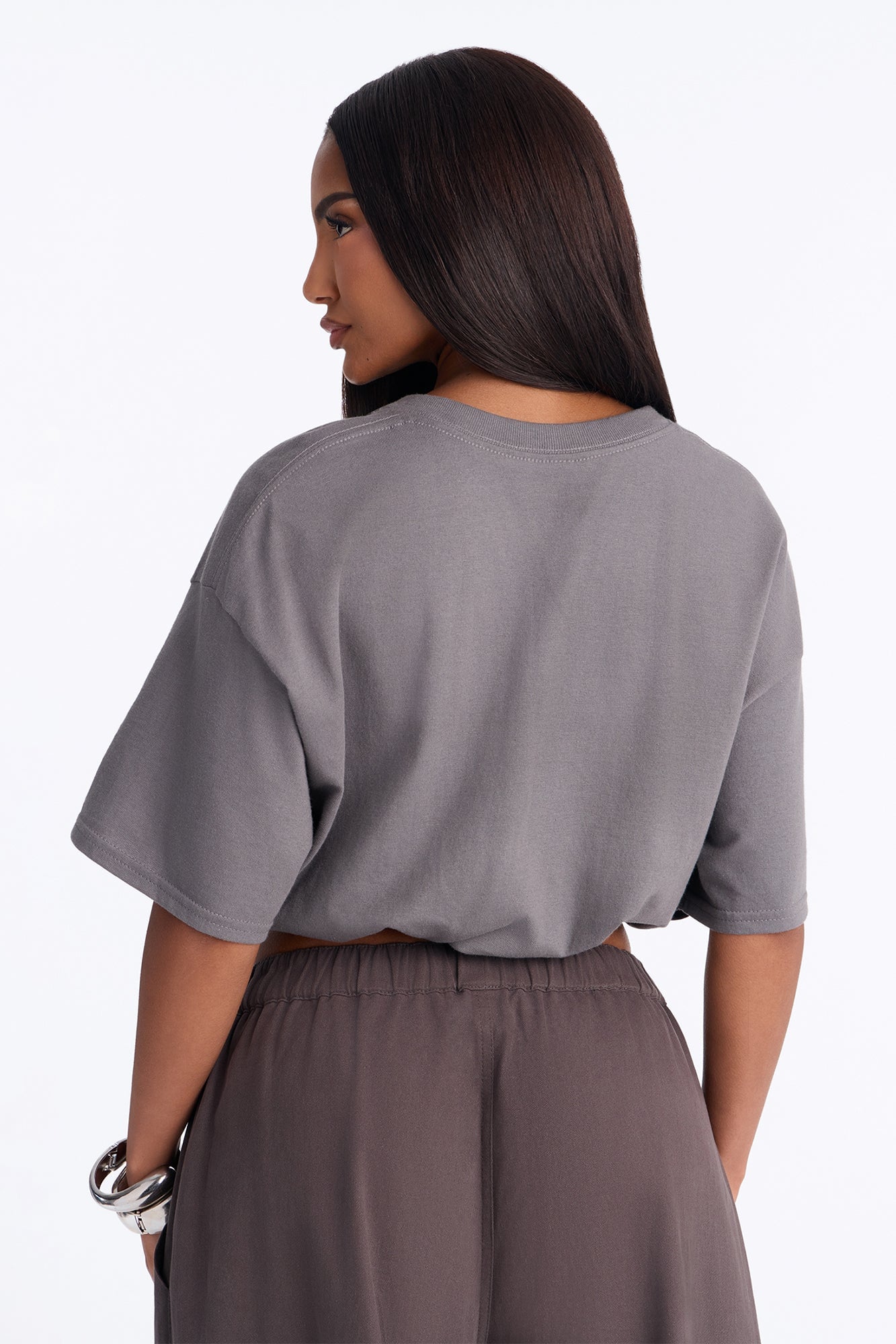 Protect Your Aura Cropped Tee - Charcoal image 7