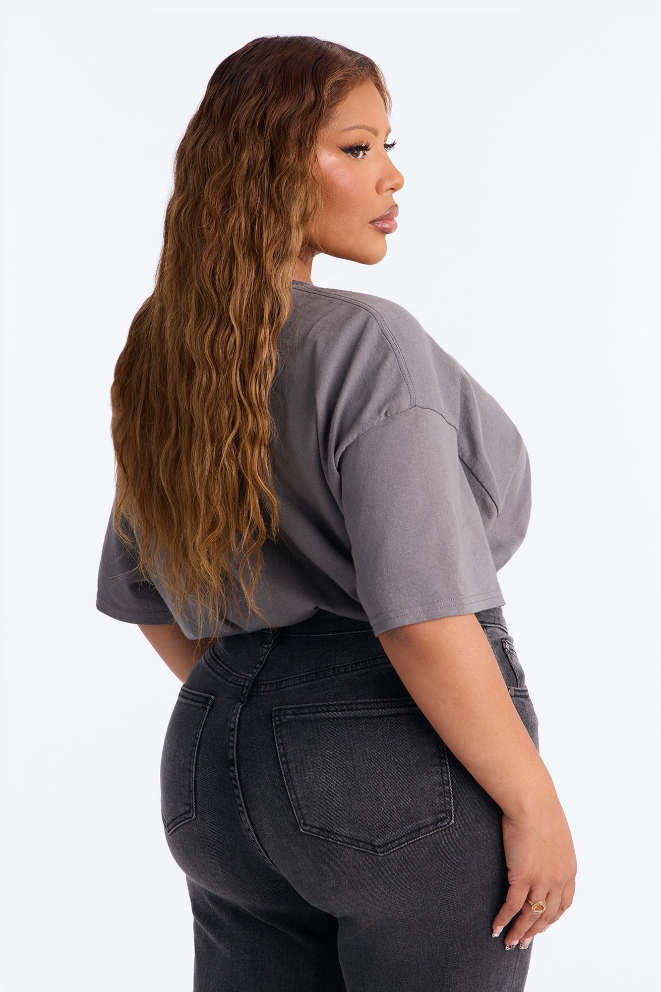 Protect Your Aura Cropped Tee - Charcoal image 4