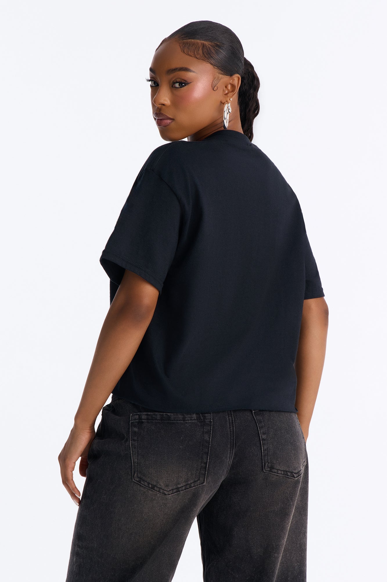I Want Candy Raw Hem Tee - Black image 4