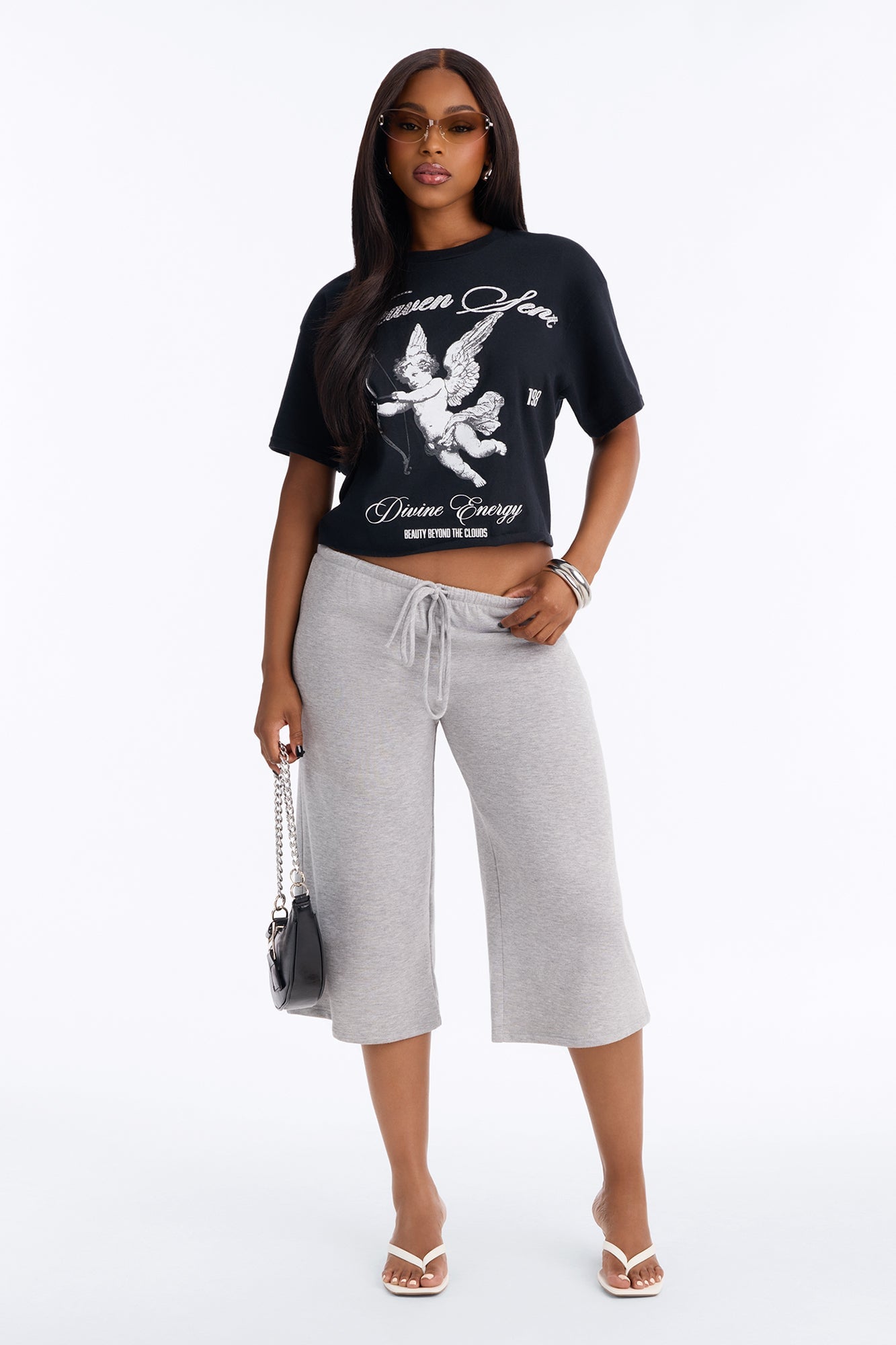 Heaven Sent Energy Rhinestone Tee - Black image 6