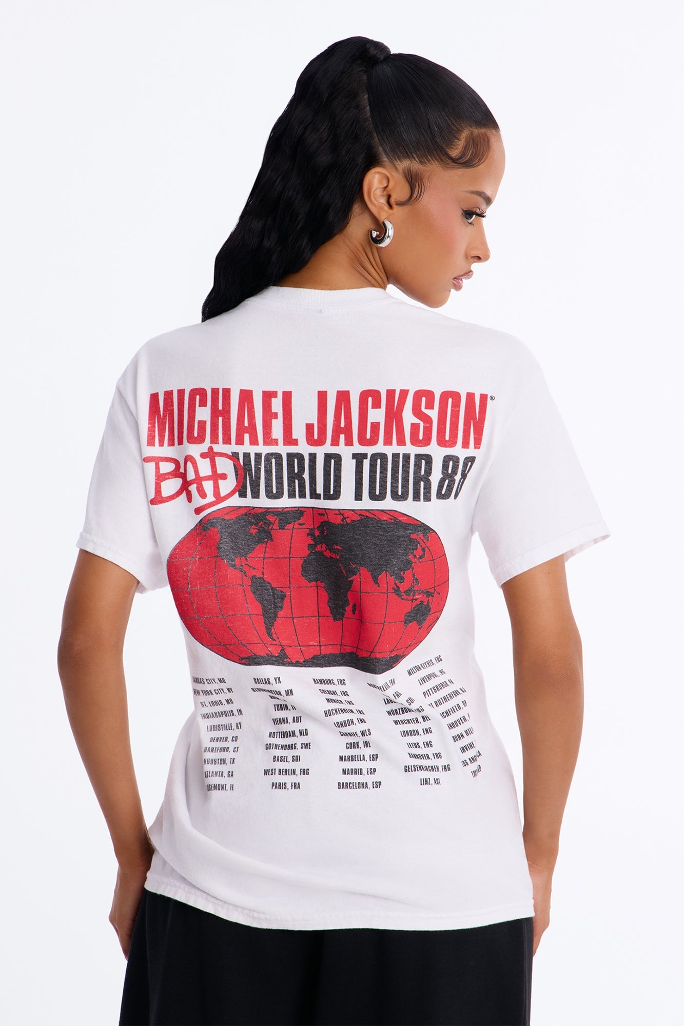 Michael Jackson Bad World Tour Oversized Tee - White image 7