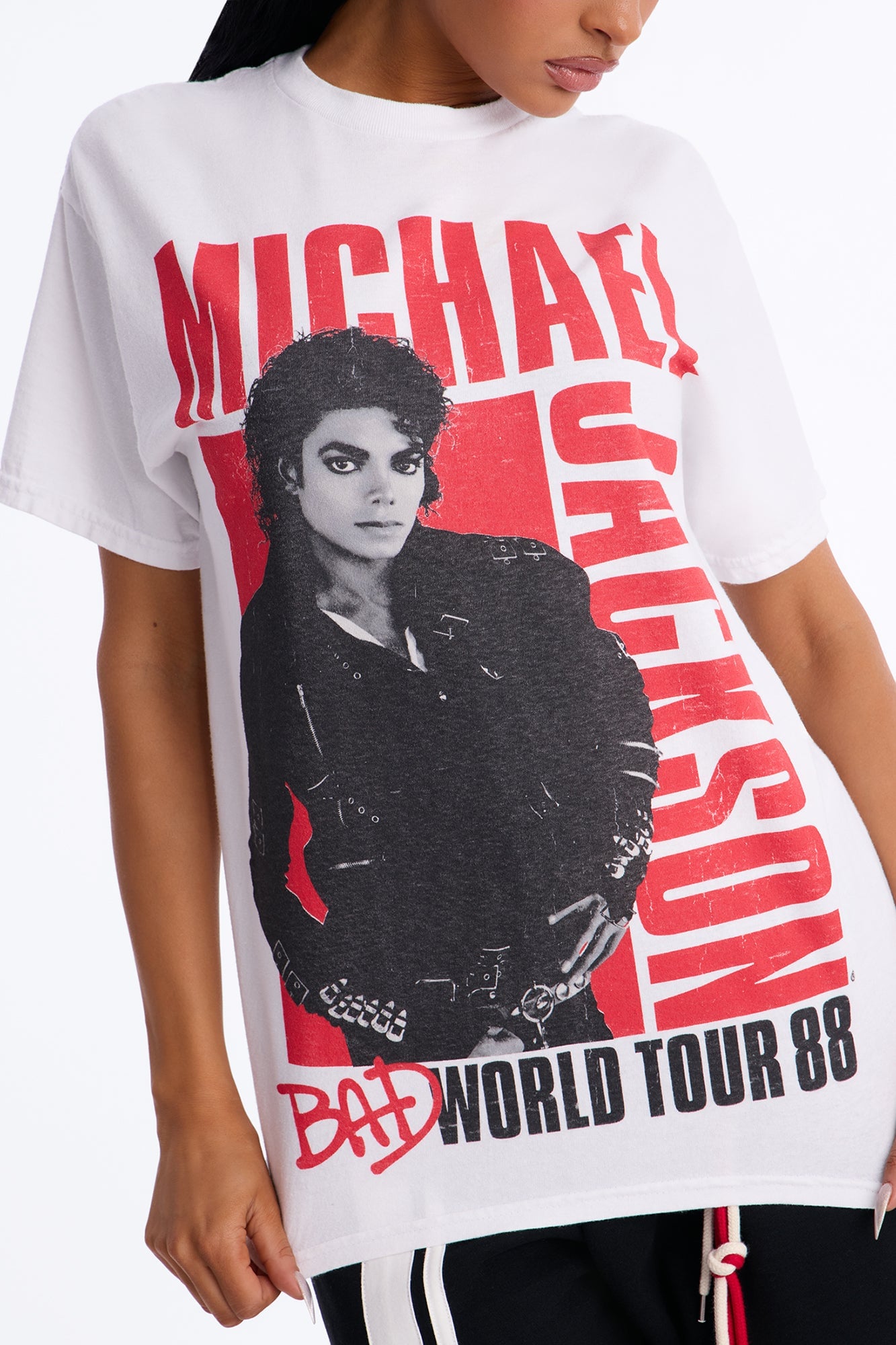 Michael Jackson Bad World Tour Oversized Tee - White image 8