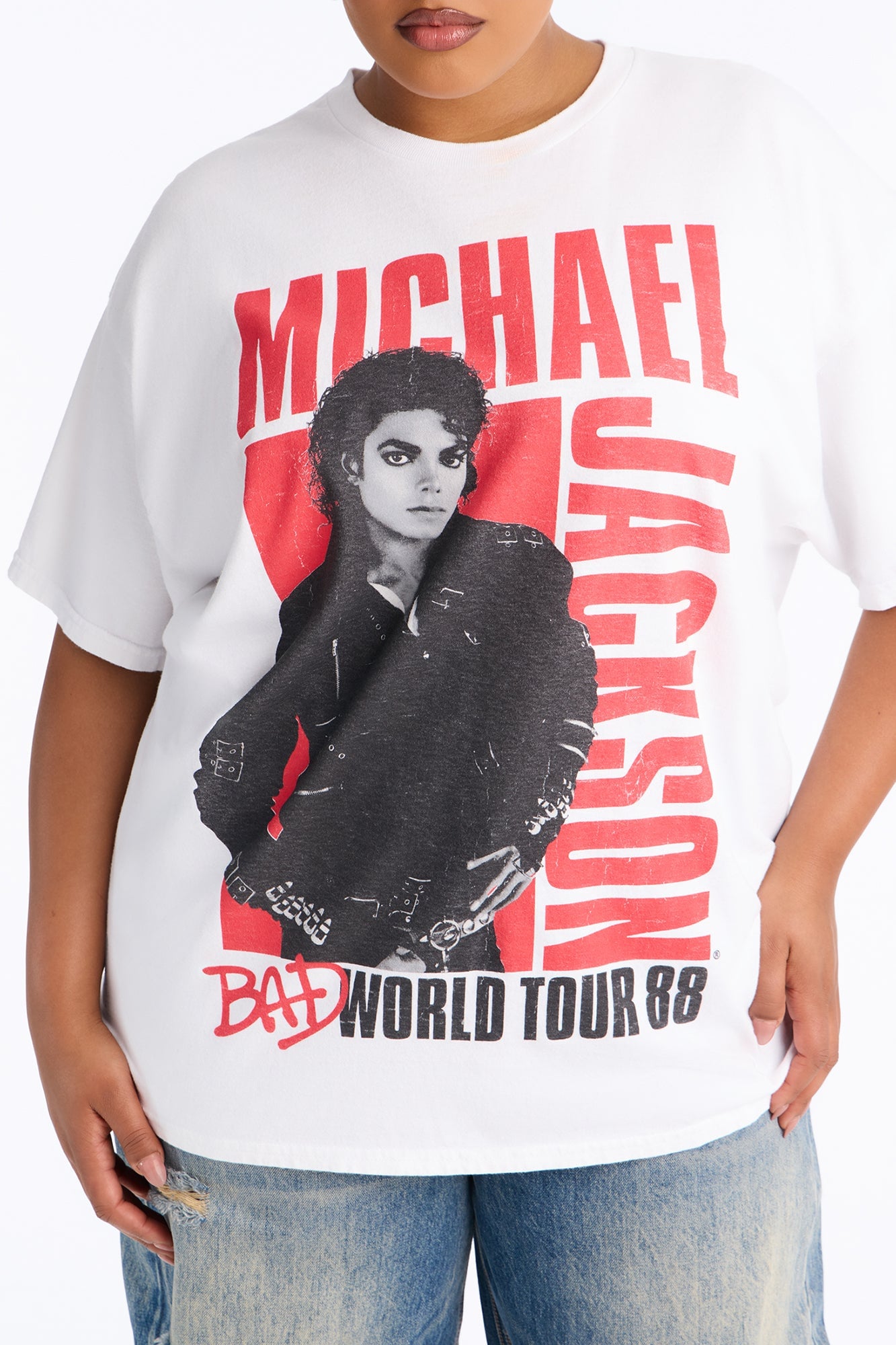 Michael Jackson Bad World Tour Oversized Tee - White image 3