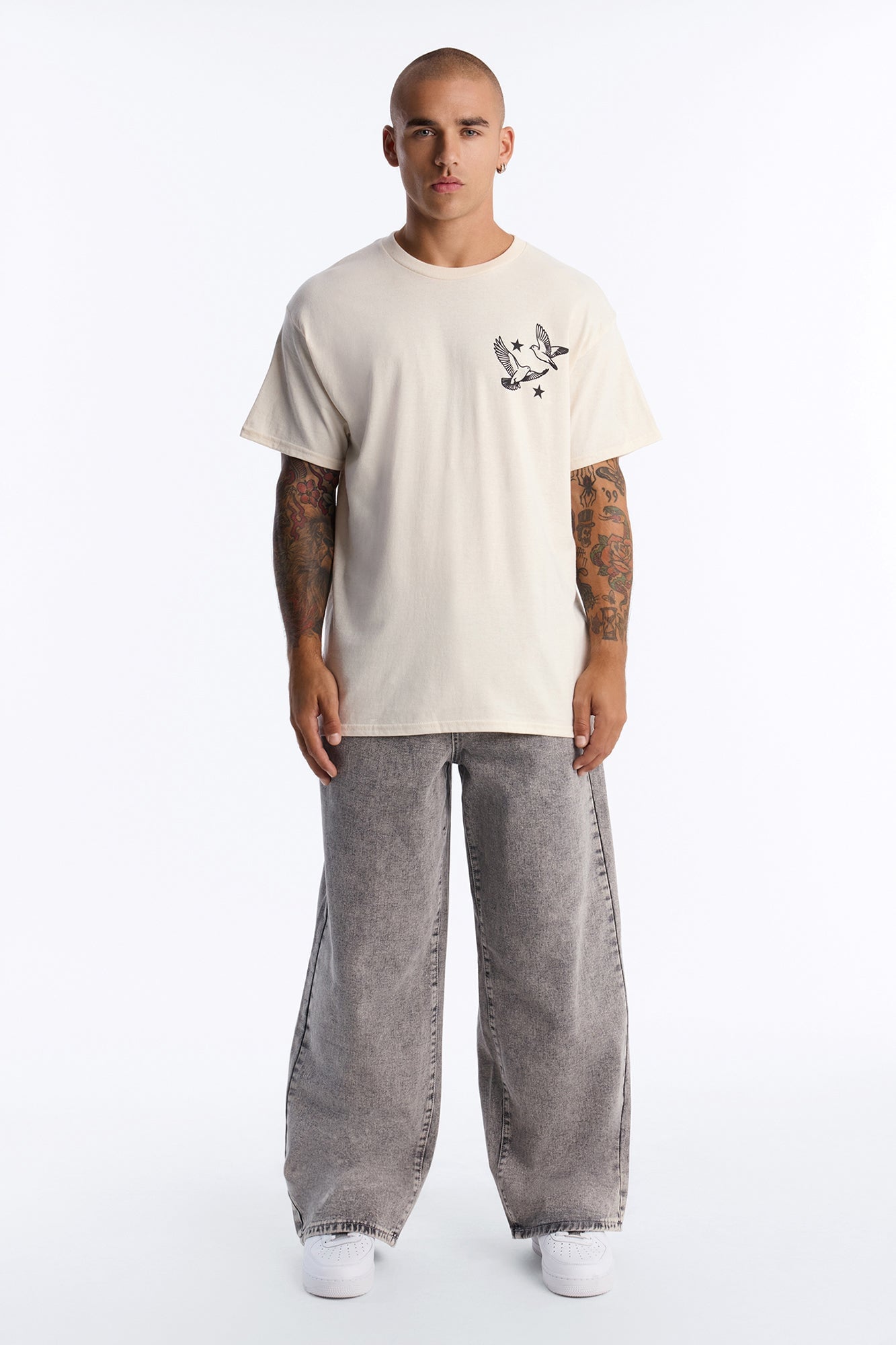 Peace For Everyone Oversized Short Sleeve Tee - Cream image 6