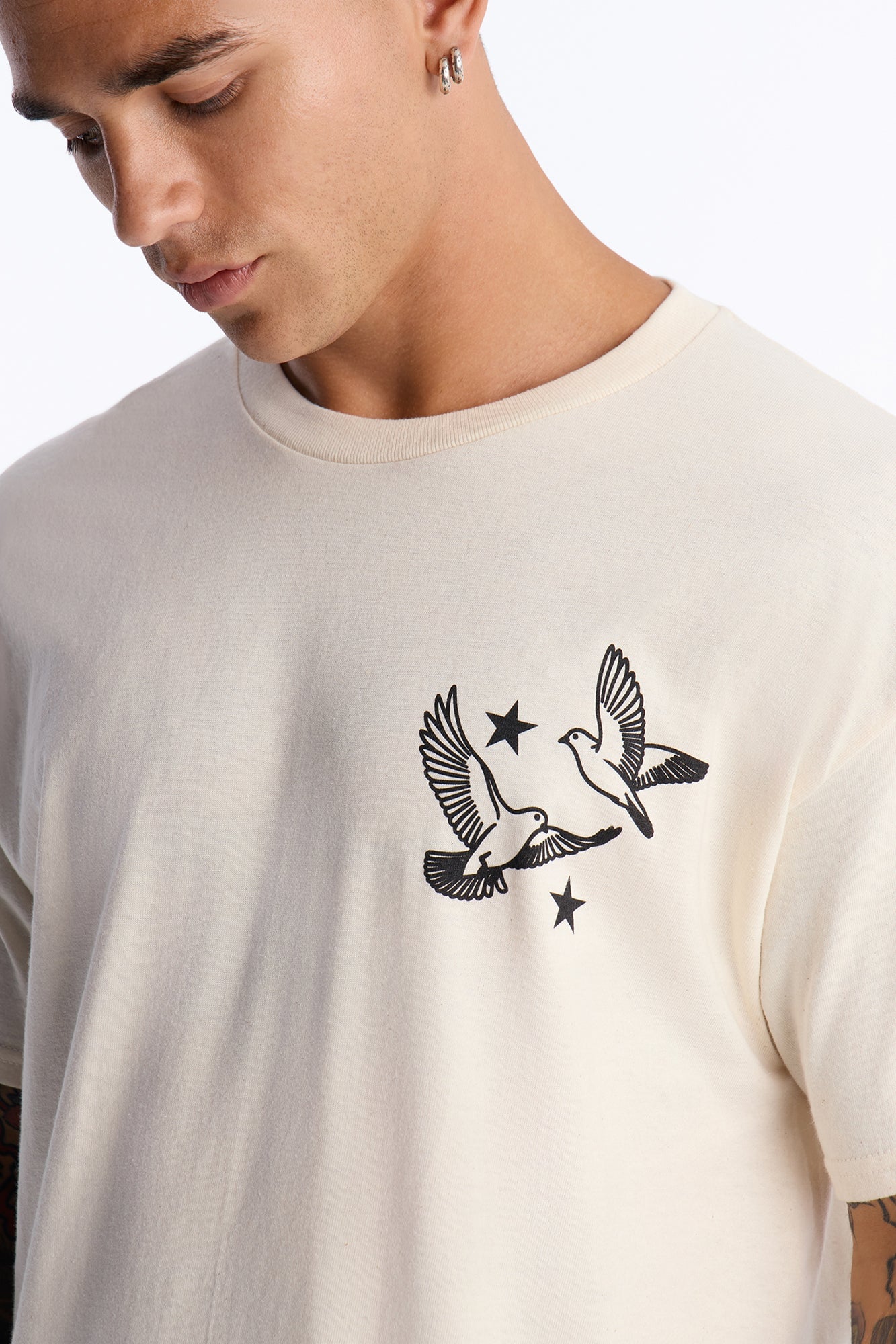 Peace For Everyone Oversized Short Sleeve Tee - Cream image 8