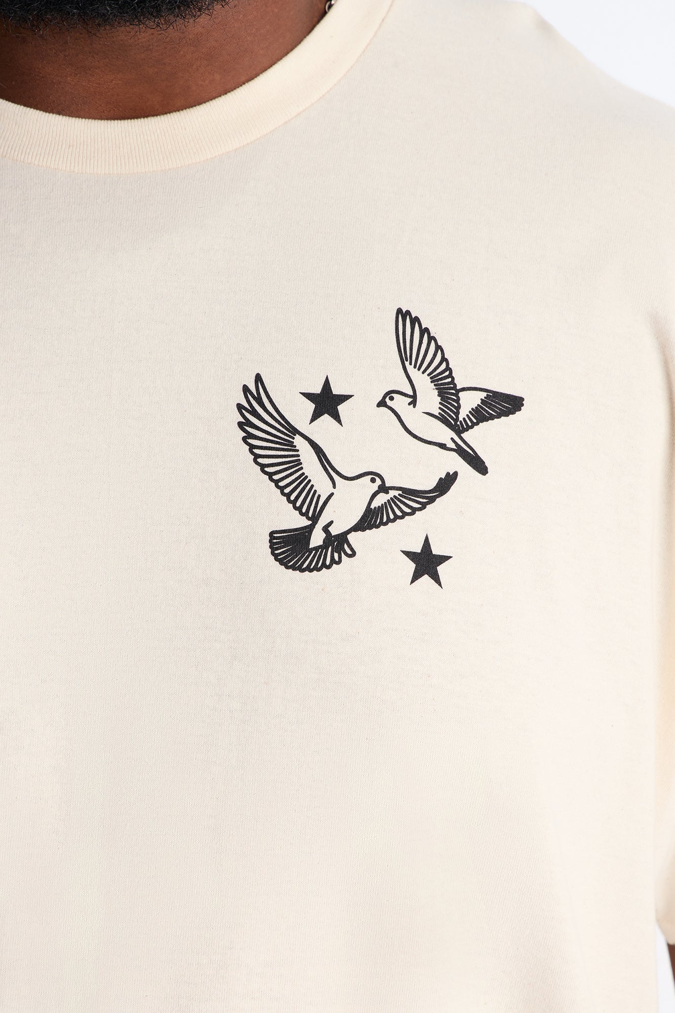 Peace For Everyone Oversized Short Sleeve Tee - Cream image 3