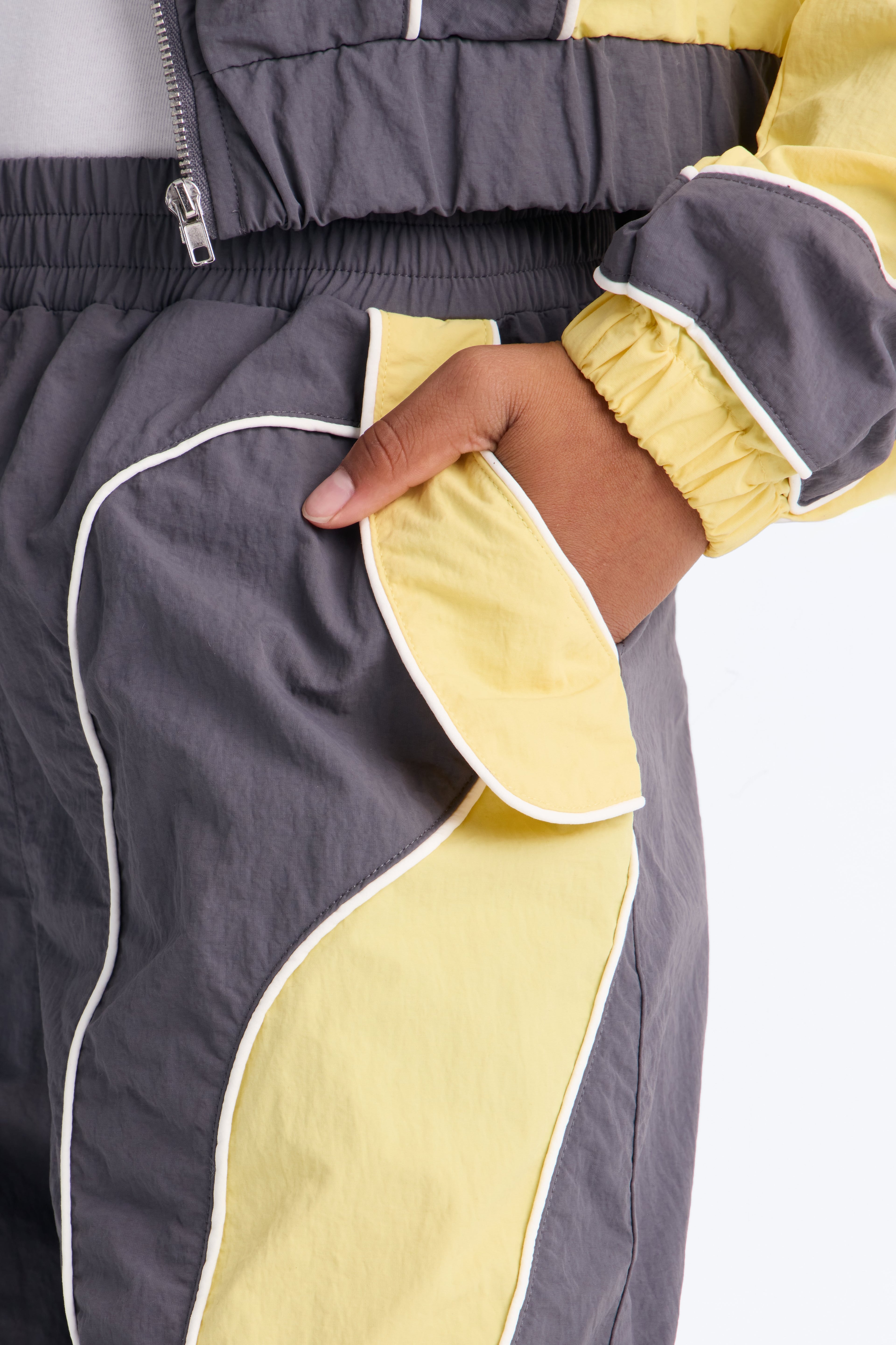Mini New Era Colorblock Track Pant - Charcoal/combo image 4
