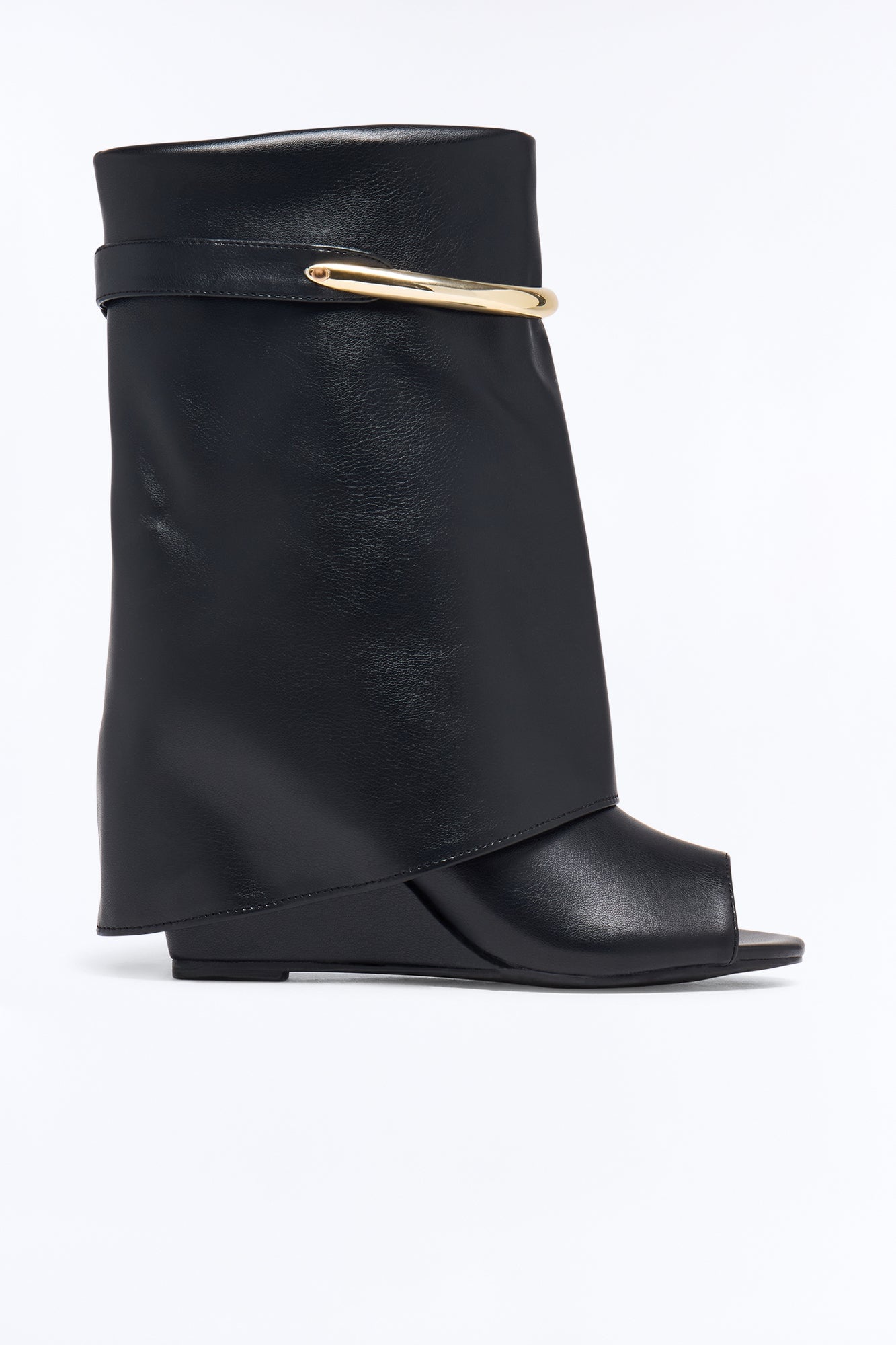 Maeve Peep Toe Overlay Booties - Black image 3
