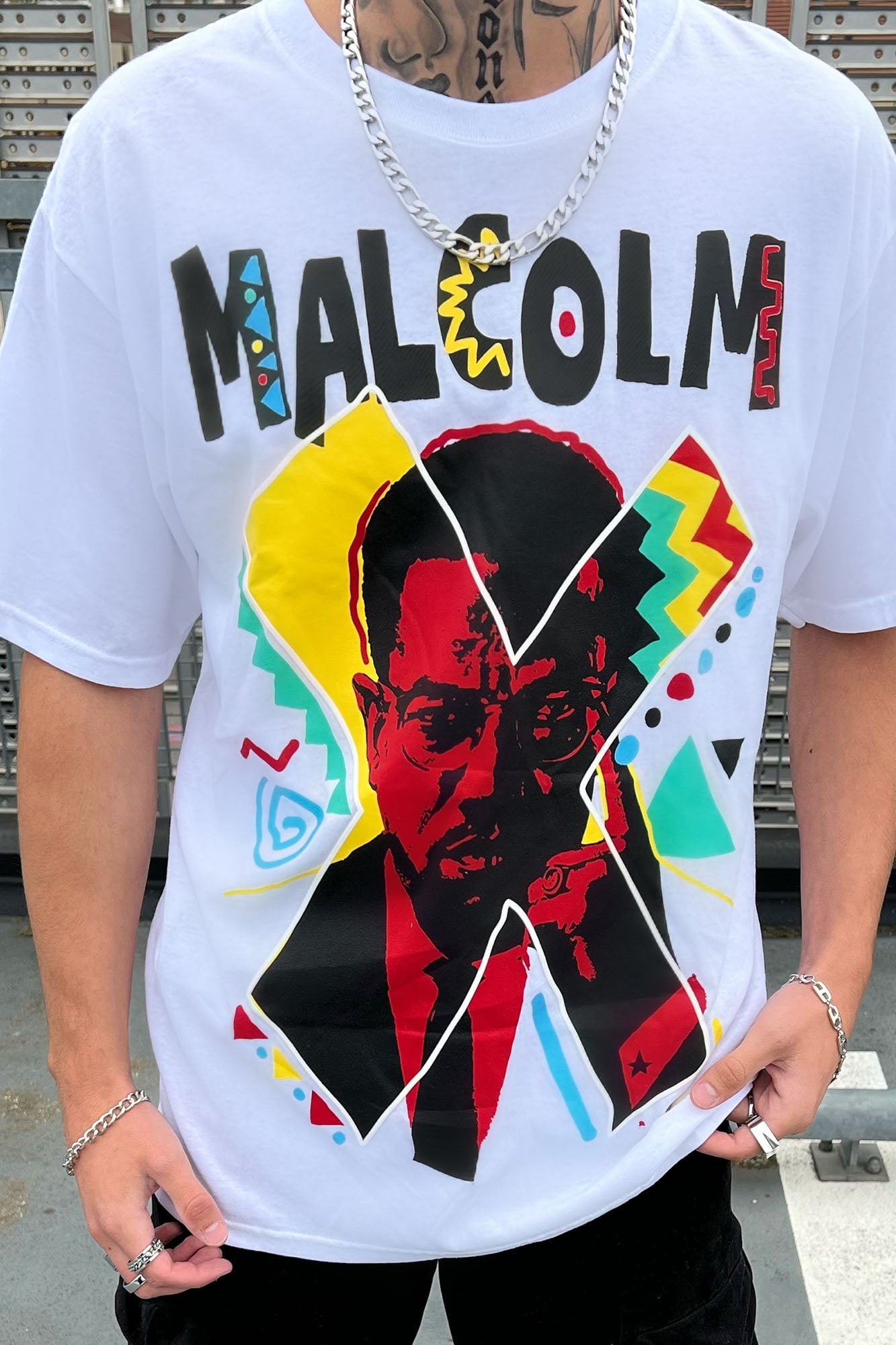 Malcolm X 90's Artist Edition Short Sleeve Tee - White image 7