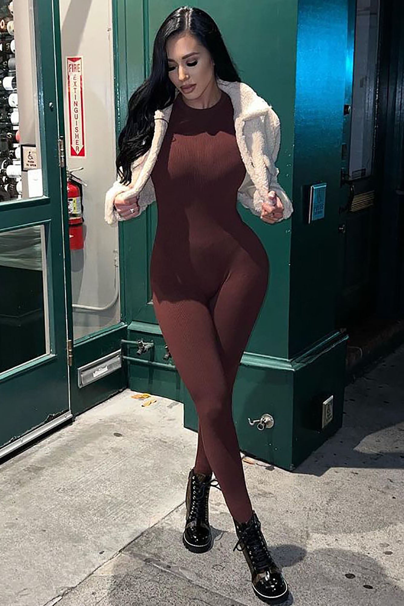 Maribel Snatched Jumpsuit - Chestnut image 7
