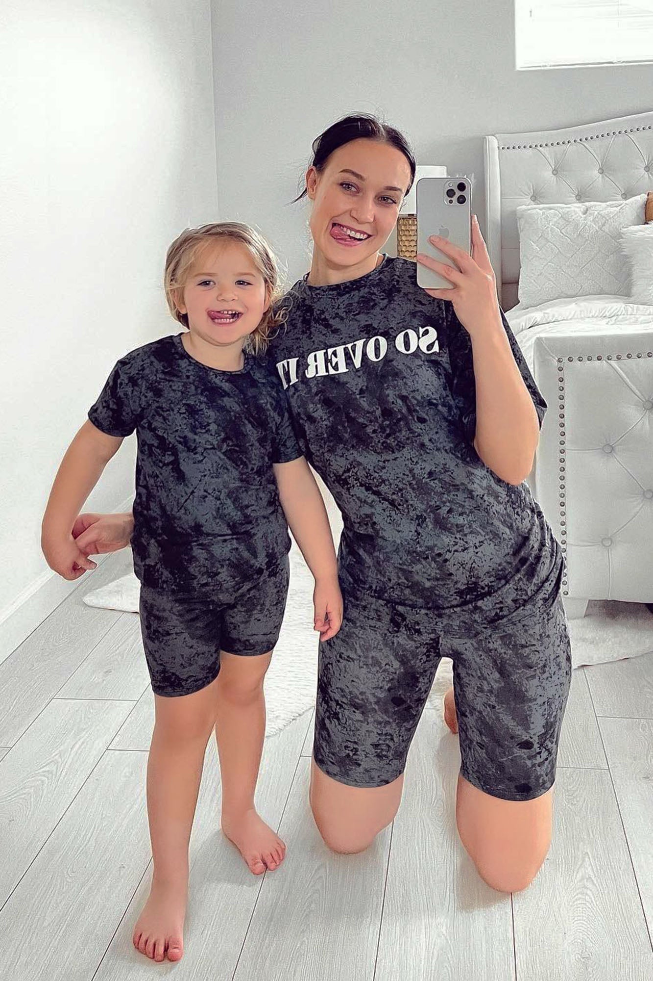 Mini Chelsea Biker Short Set - Black image 3
