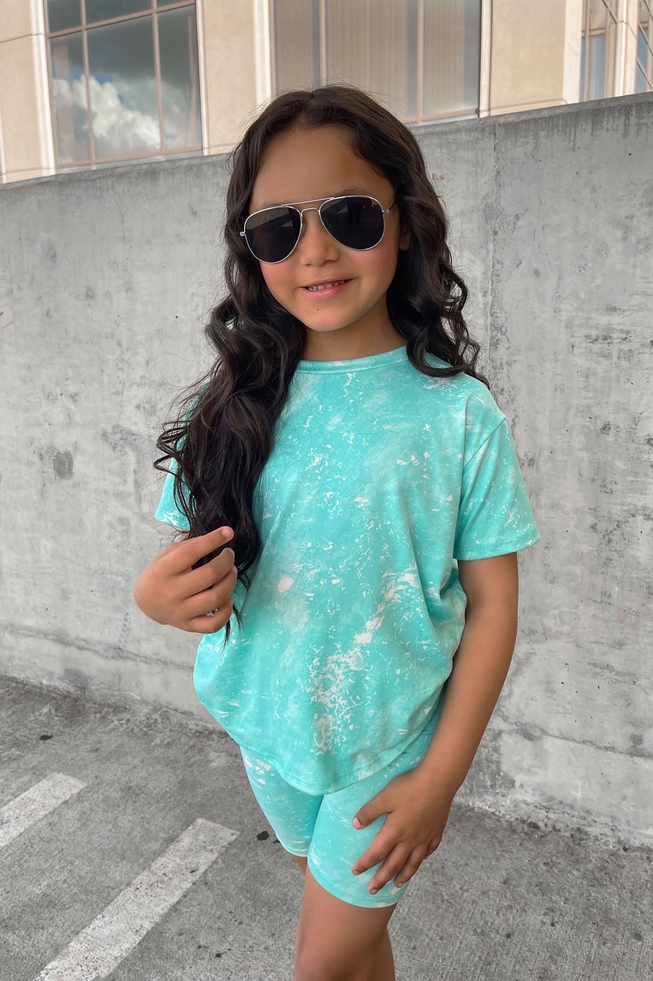 Mini Chelsea Biker Short Set - Mint image 2