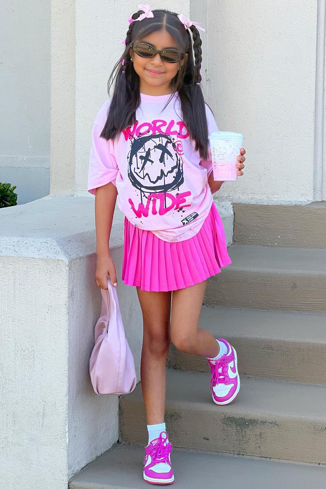 Mini Good Vibes Worldwide Top - Pink image 1