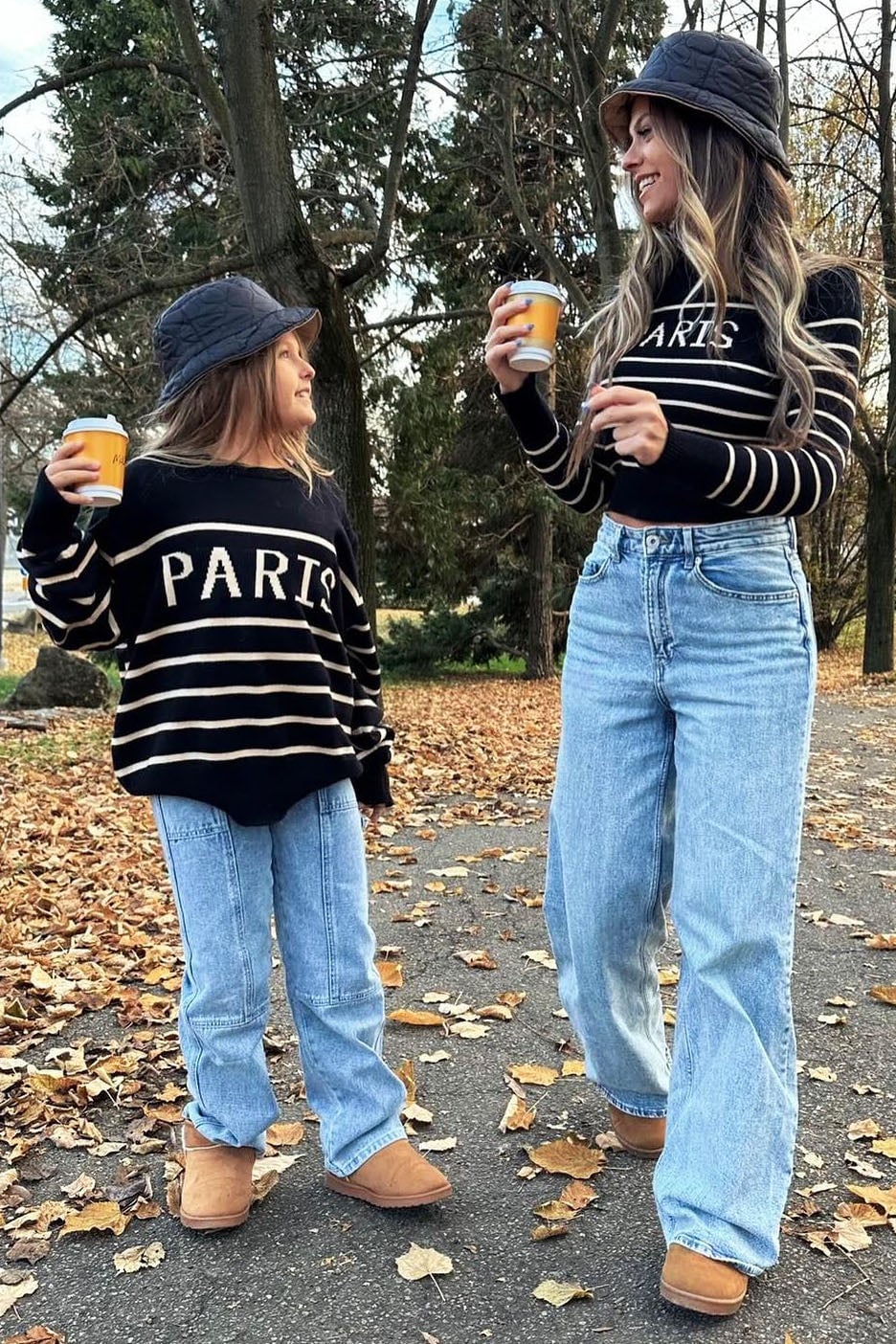 Mini J'adore Paris Striped Sweater - Black image 2