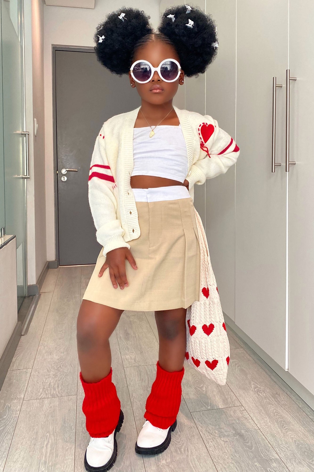 Mini Loving You Cardigan - White/combo image 2