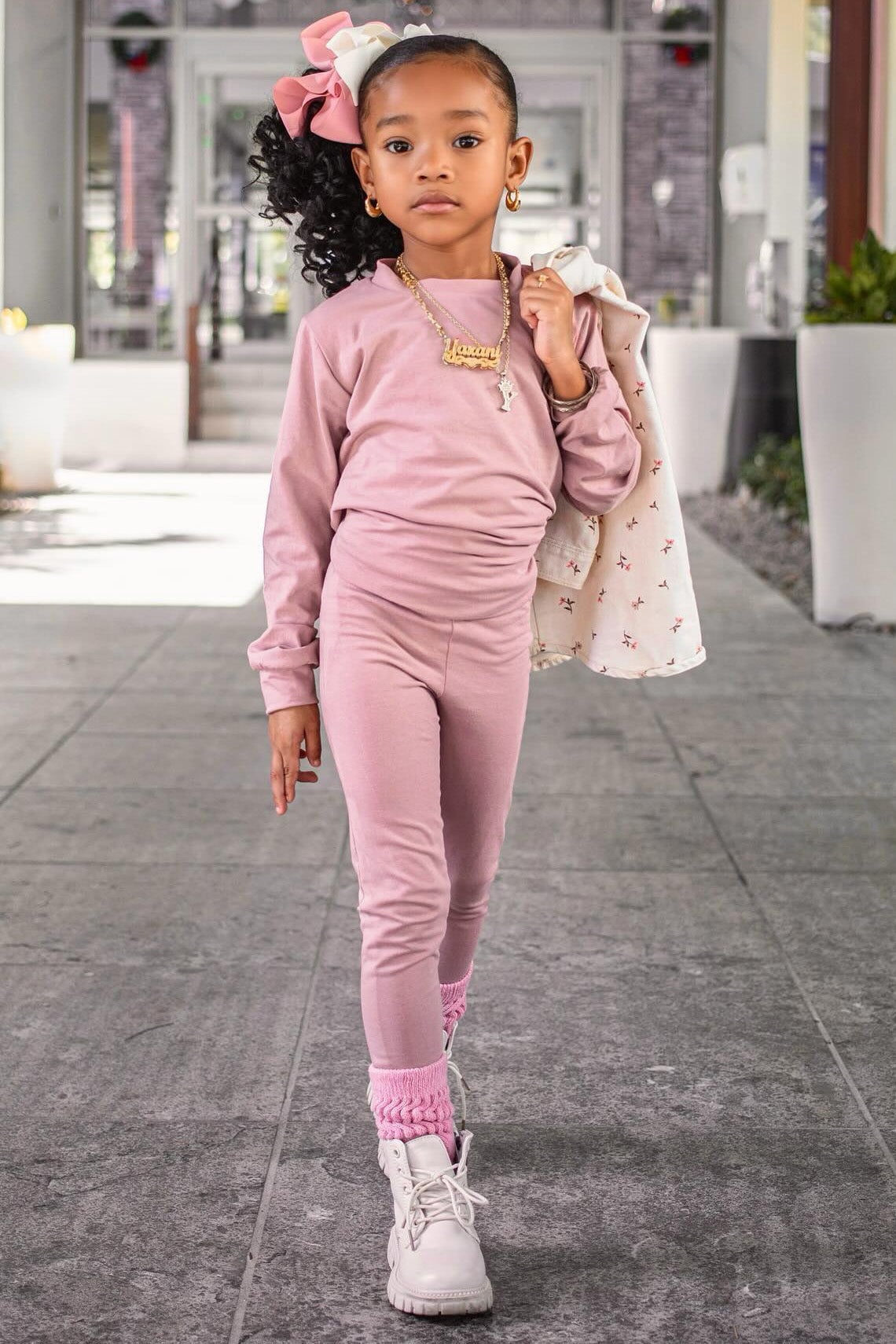 Mini Paparazzi II Legging Set - Mauve image 2