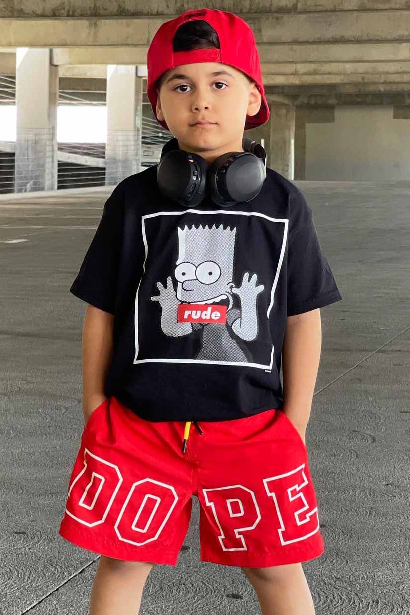 Mini Rude Bart Simpson Tee - Black image 1