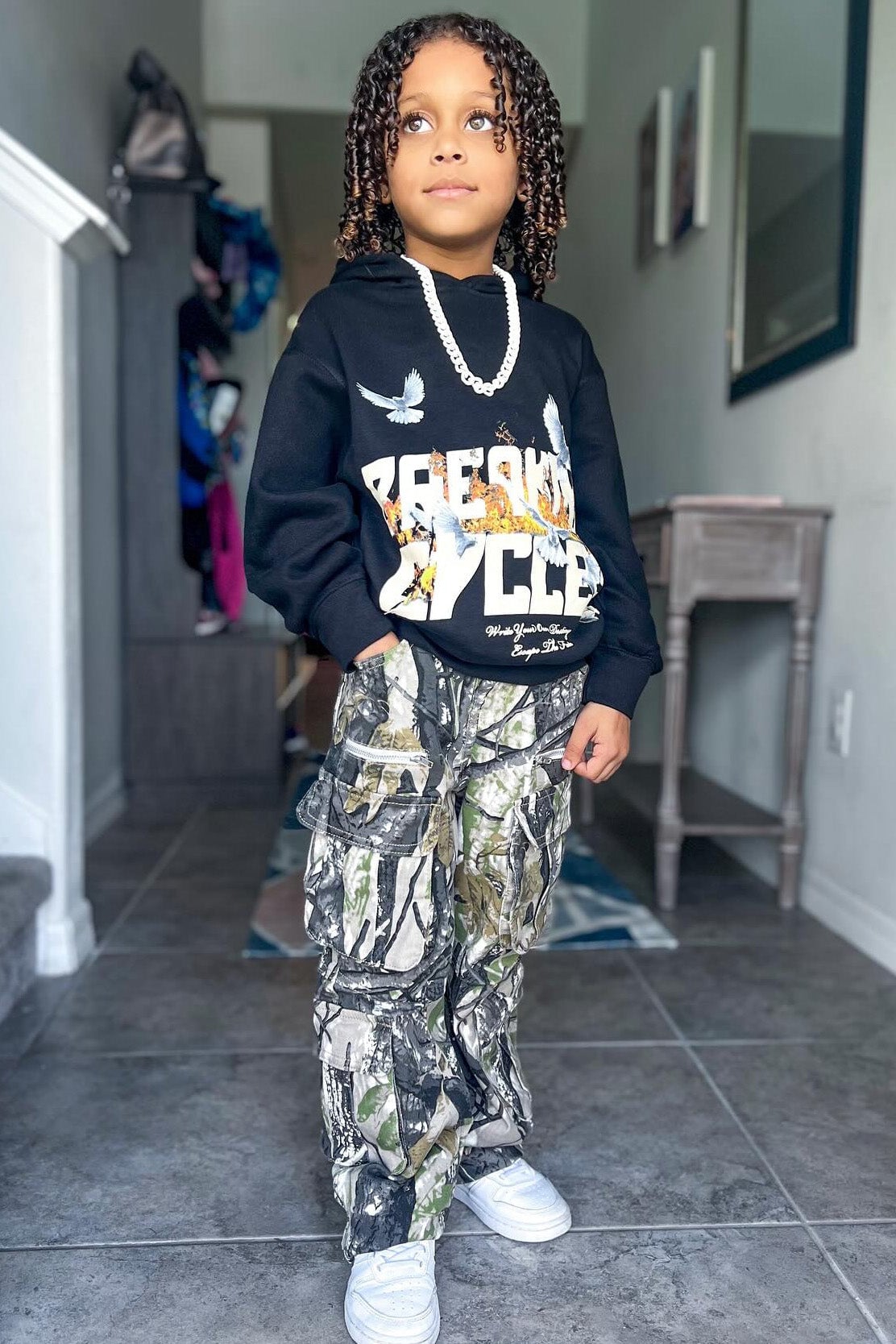 Mini Sneak Attack Camo Cargo Jean - Taupe/combo image 3