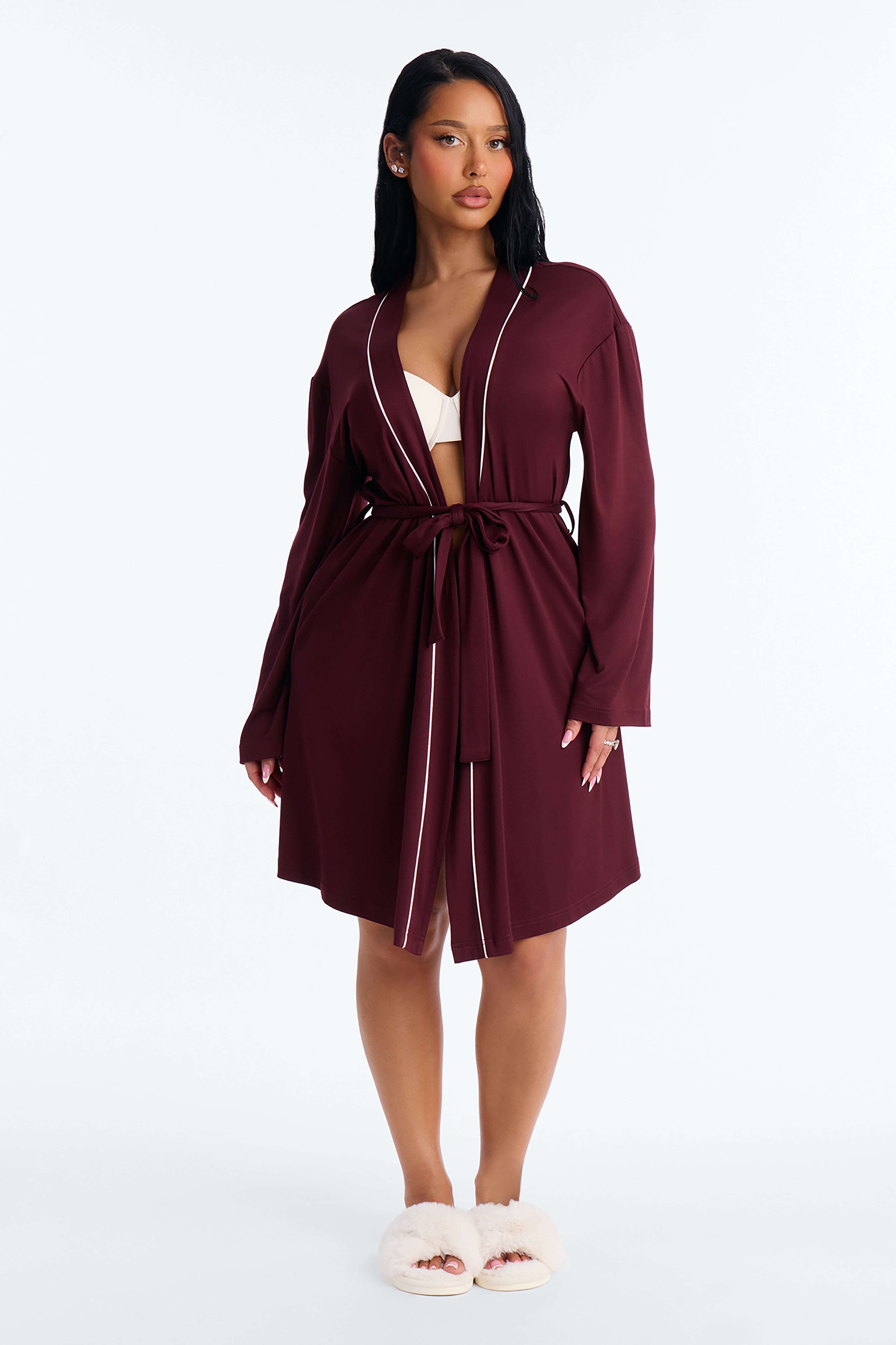 In the Morning PJ Robe - Burgundy image 6