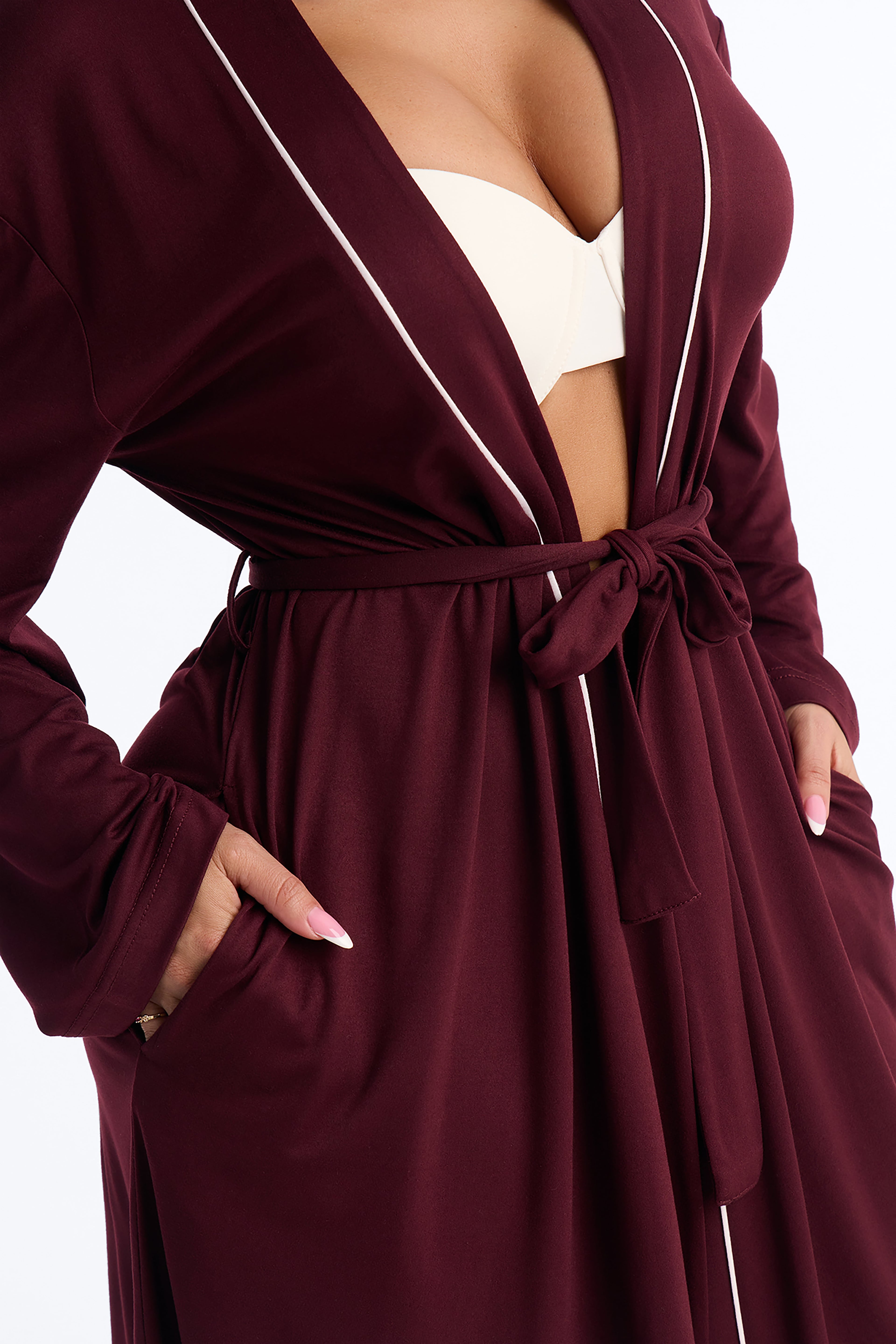 In the Morning PJ Robe - Burgundy image 7