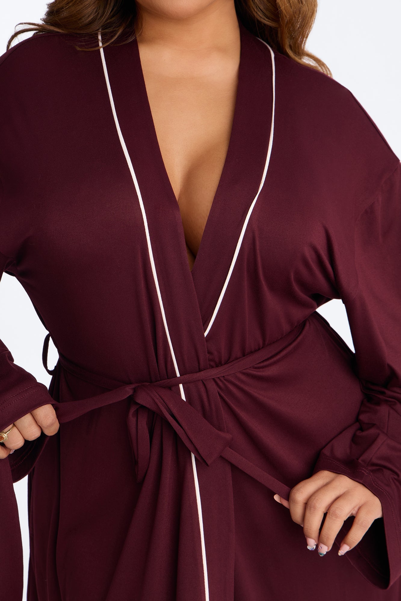 In the Morning PJ Robe - Burgundy image 3