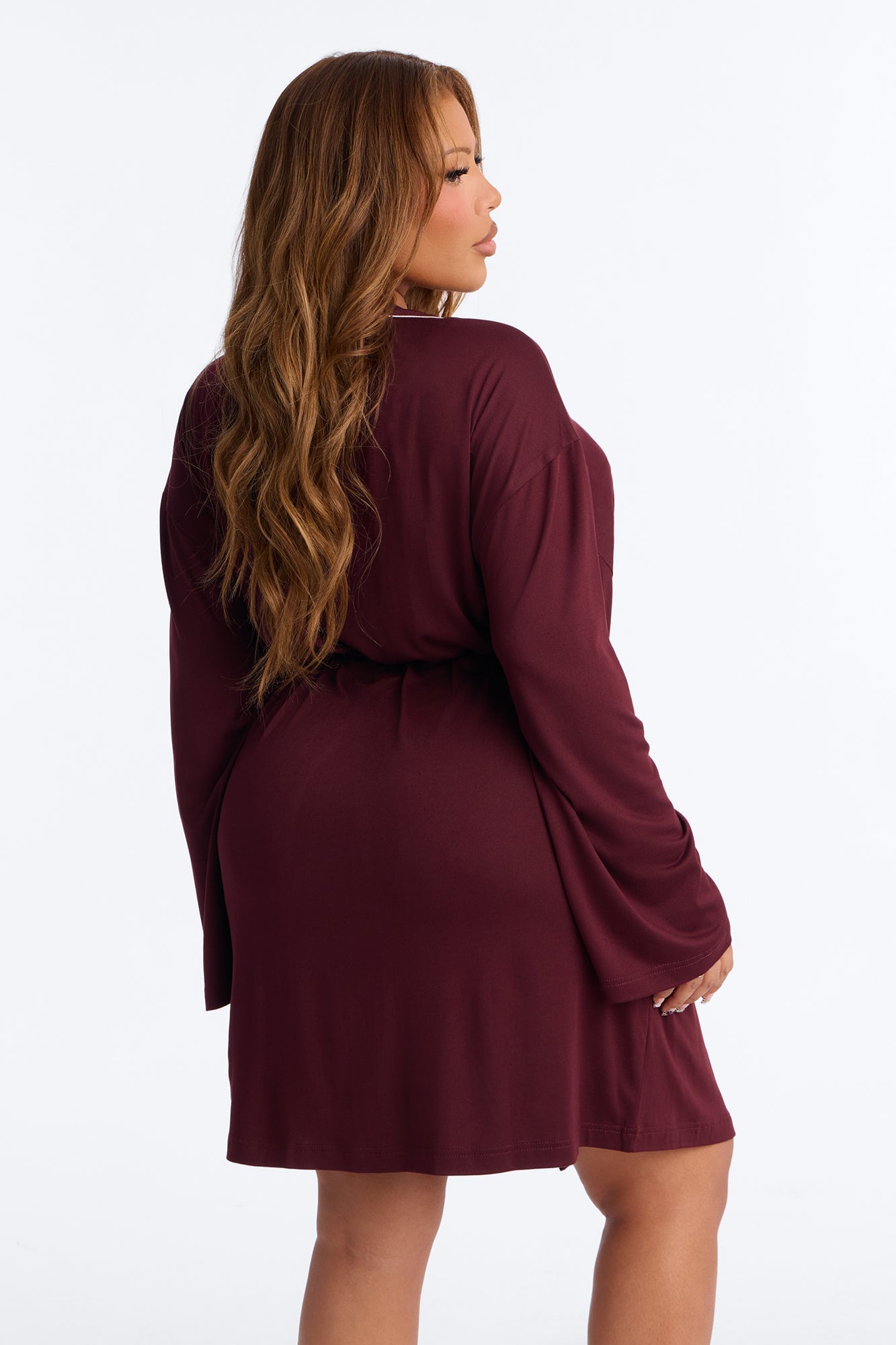 In the Morning PJ Robe - Burgundy image 4