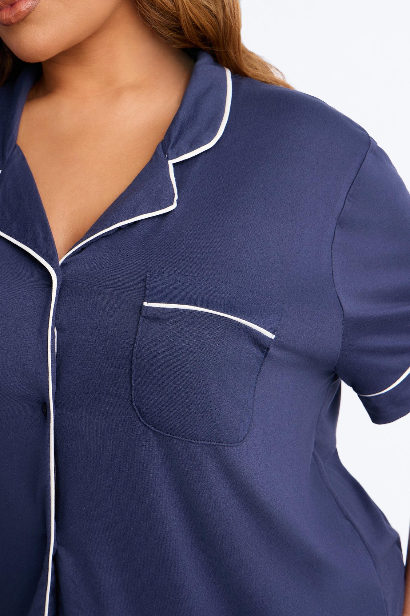 In The Morning PJ Short Sleeve Short Set - Navy image 3
