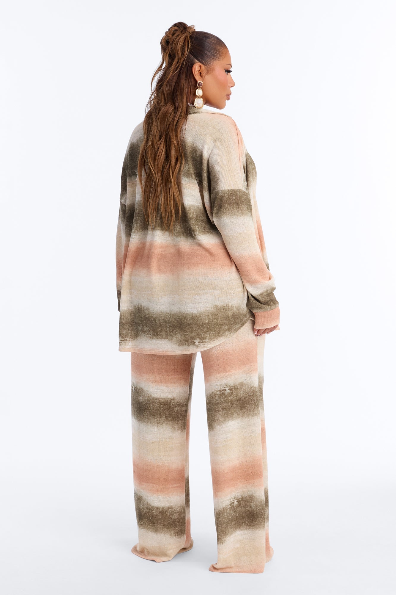 Ivy Striped Ombre Pant Set - Olive/combo image 4