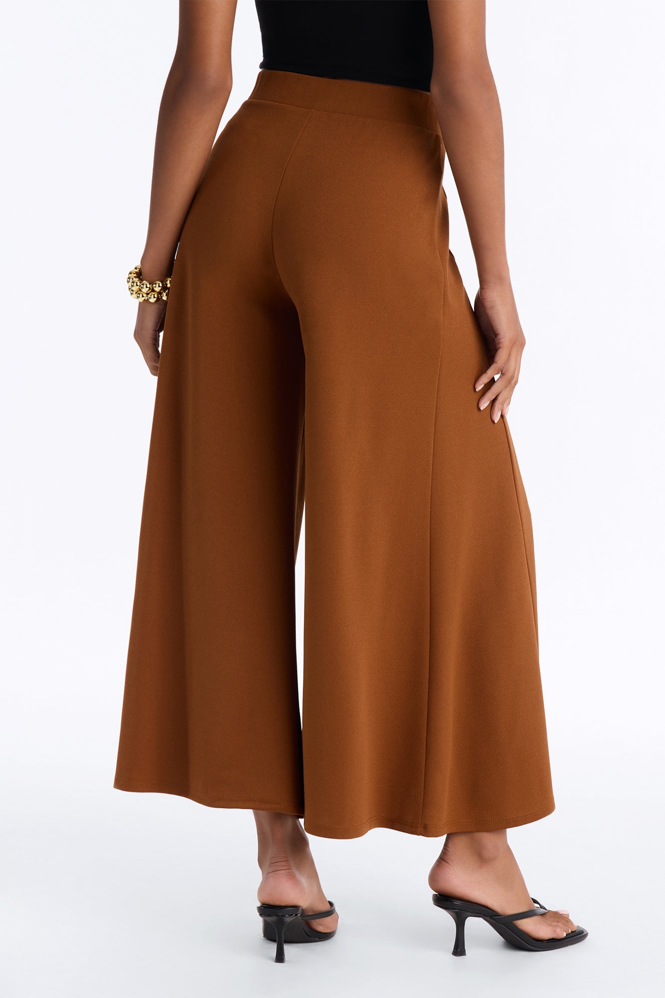 Clara Mid Rise Pull On Culotte Trouser - Spice image 8
