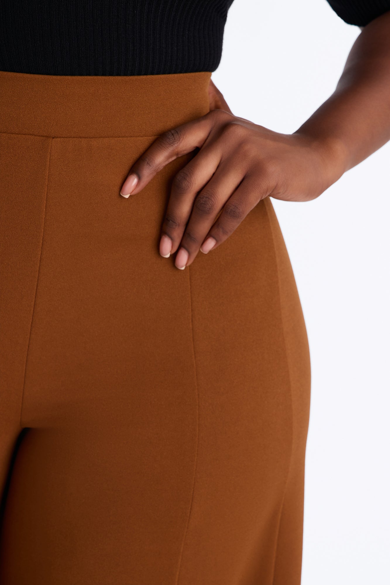 Clara Mid Rise Pull On Culotte Trouser - Spice image 4