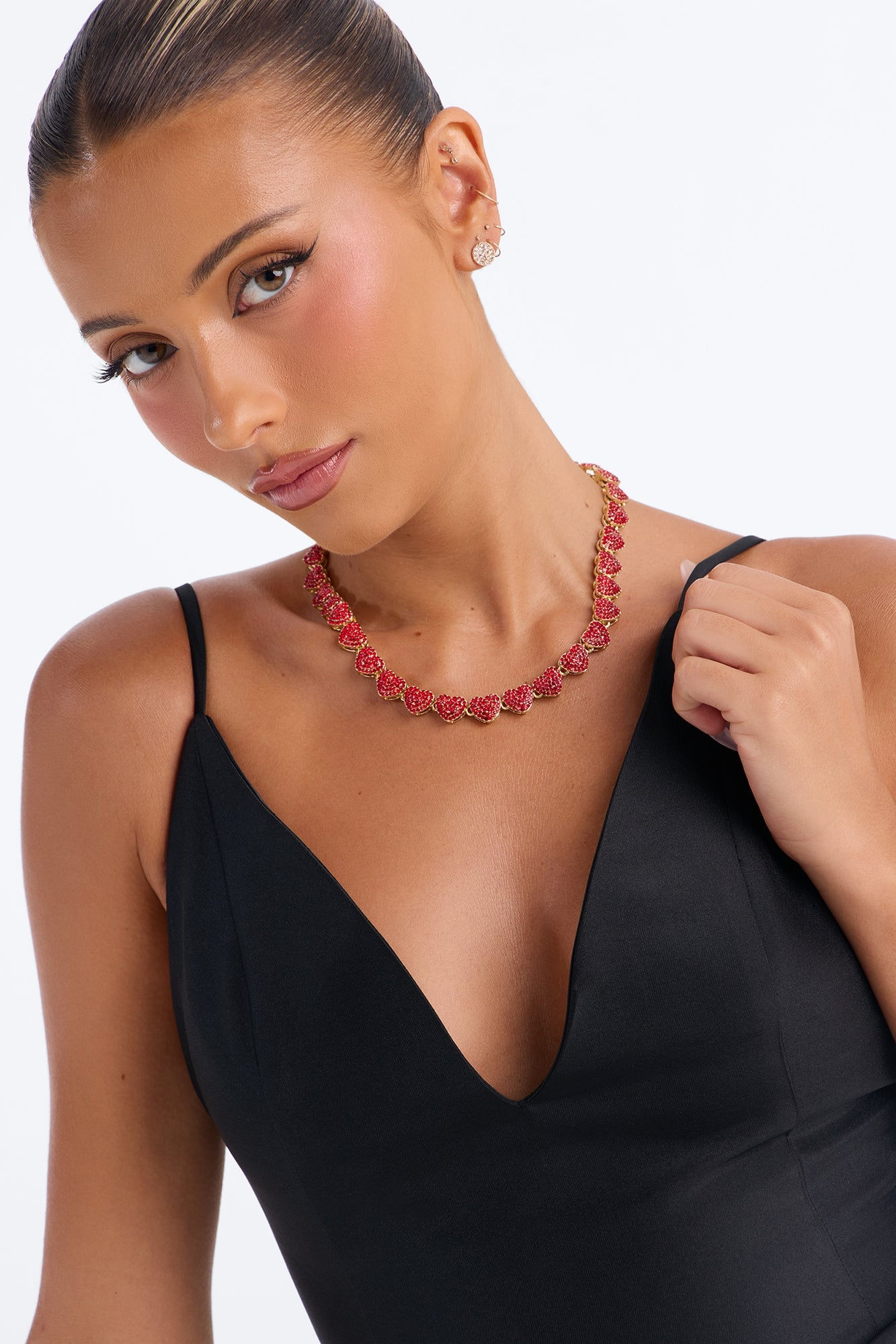 LOML Heart Single Chain Necklace - Red image 1