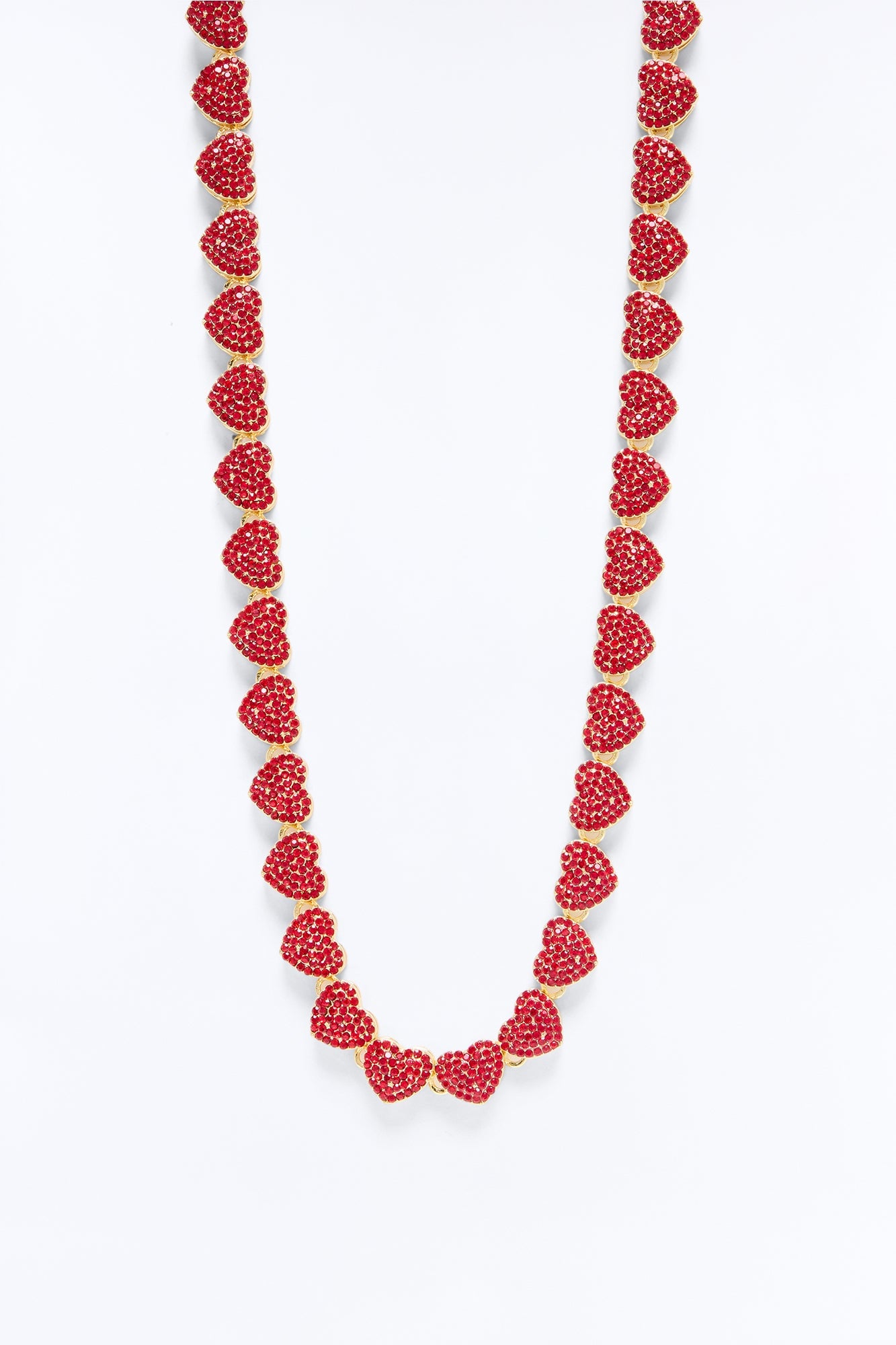 LOML Heart Single Chain Necklace - Red image 3